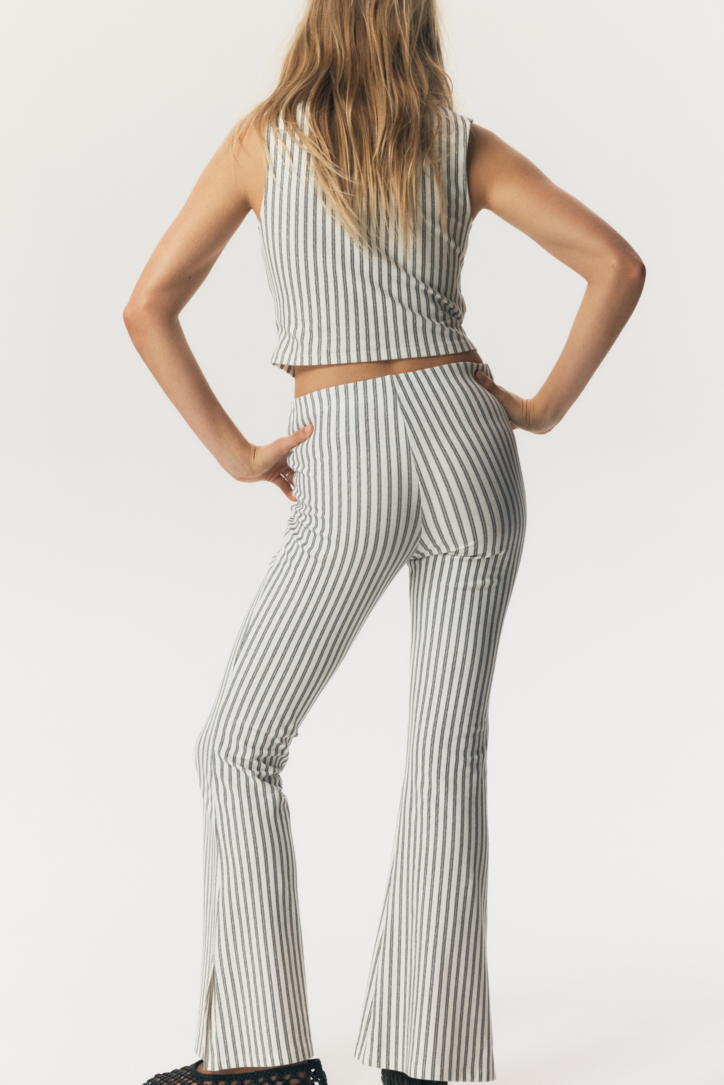 Flared jersey trousers