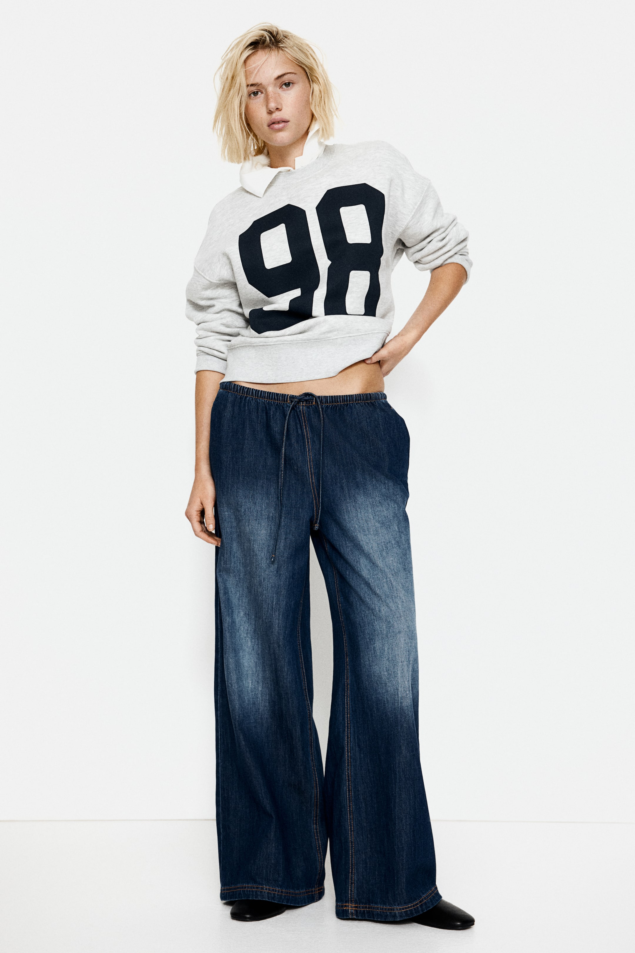 Denim Drawstring Pants