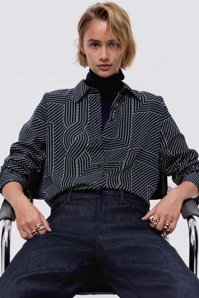 Shirt - Navy blue/Pattern/White/Beige/Stripe/Burgundy/Pink stripe/Khaki green/Pattern/Navy blue/Stripe/Burgundy/Navy blue/White/Dark khaki green/Light beige/Black - 1