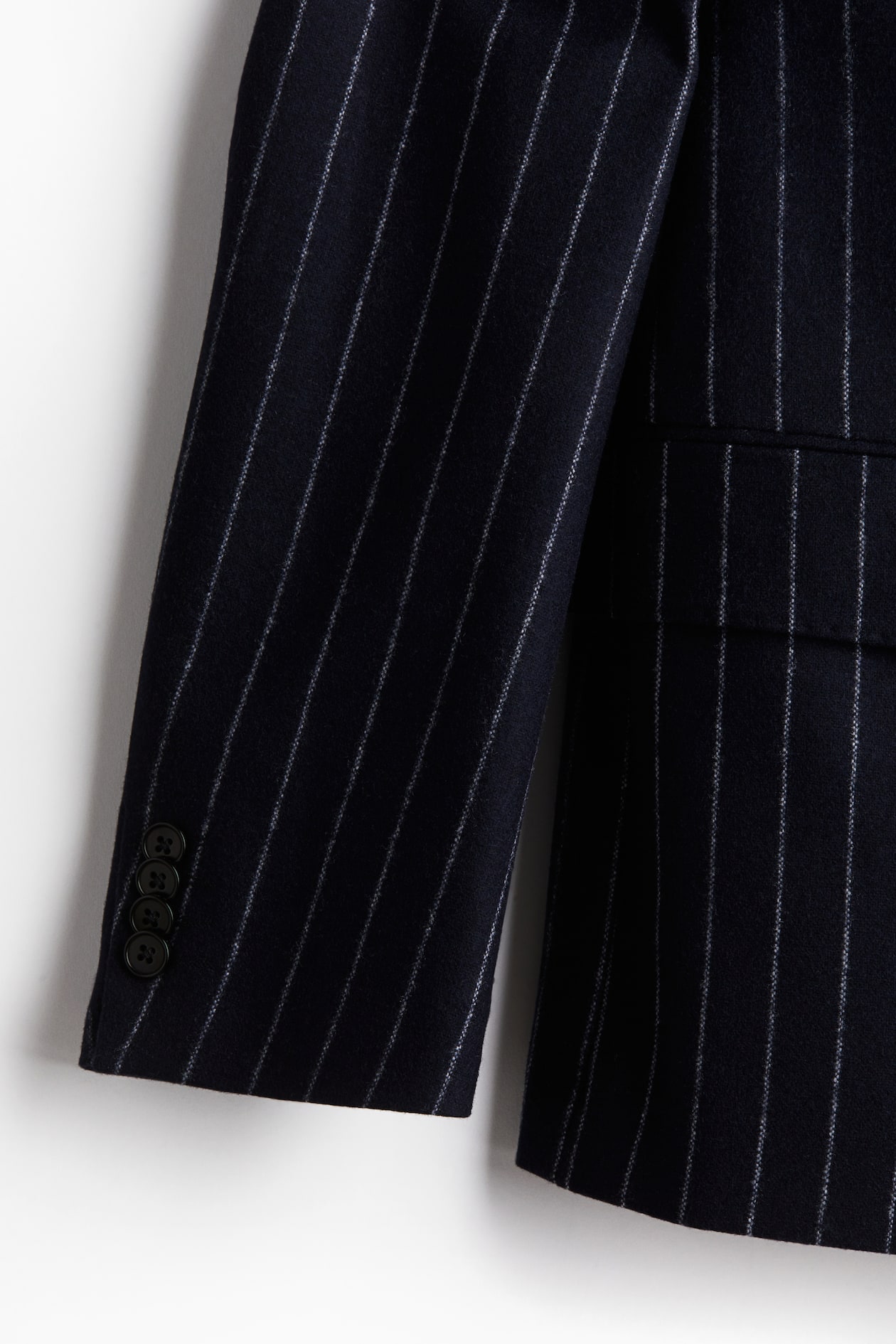 Men’s Navy blue/pinstriped Regular Fit Wool-Blend Jacket | H&M US