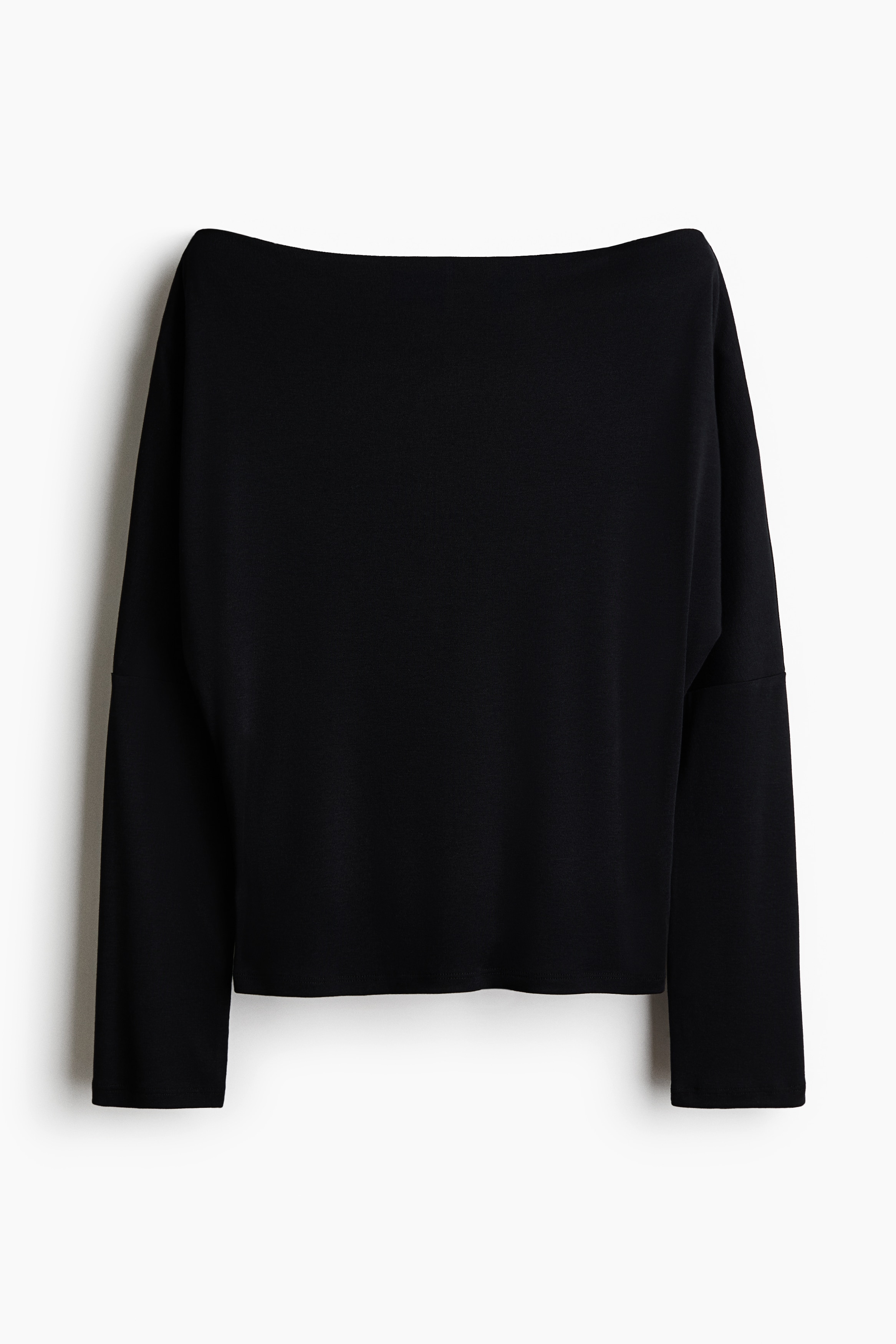 Boat-Neck Top - Black/White/black striped/Cream/dark brown striped
