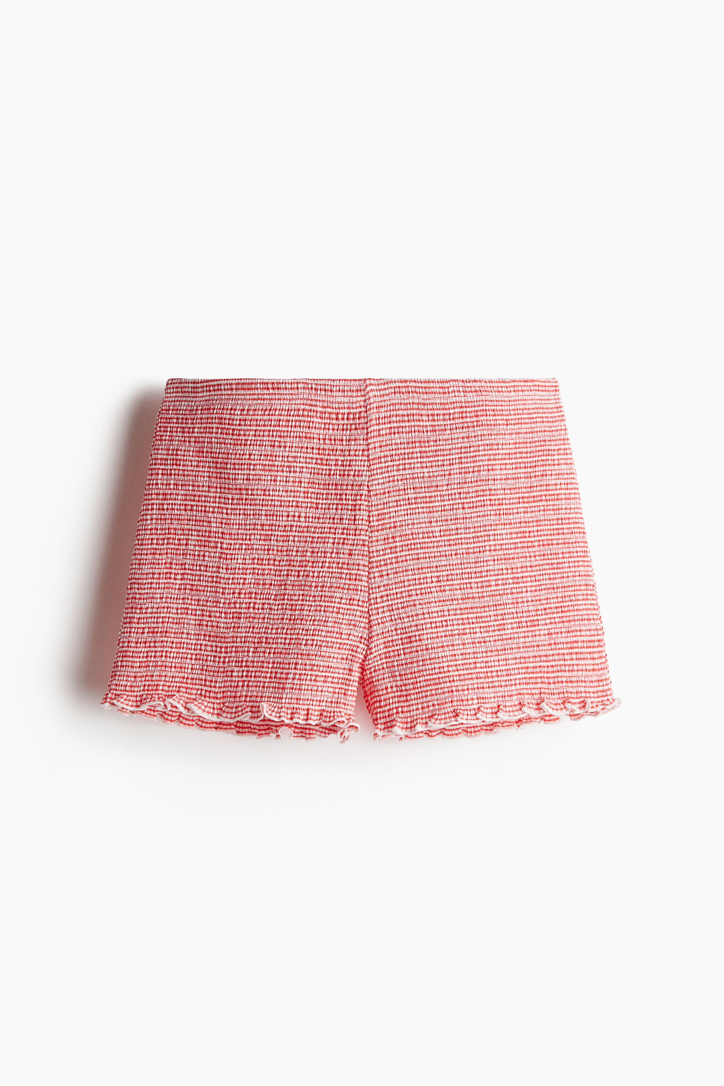 Minishorts con smock - Rosso/quadretti vichy
