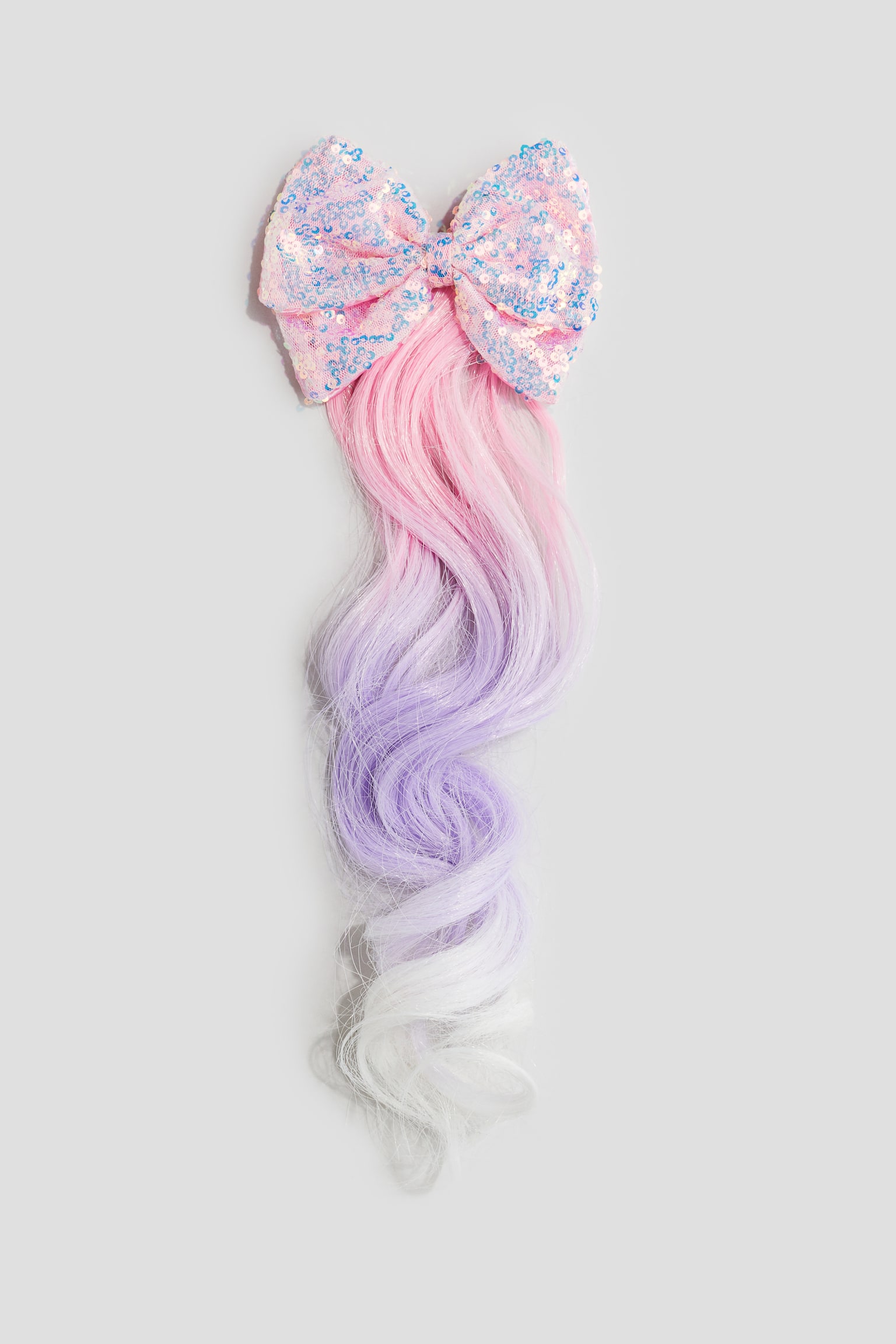 Hair clip with hair extensions - Pink/Light purple - 1