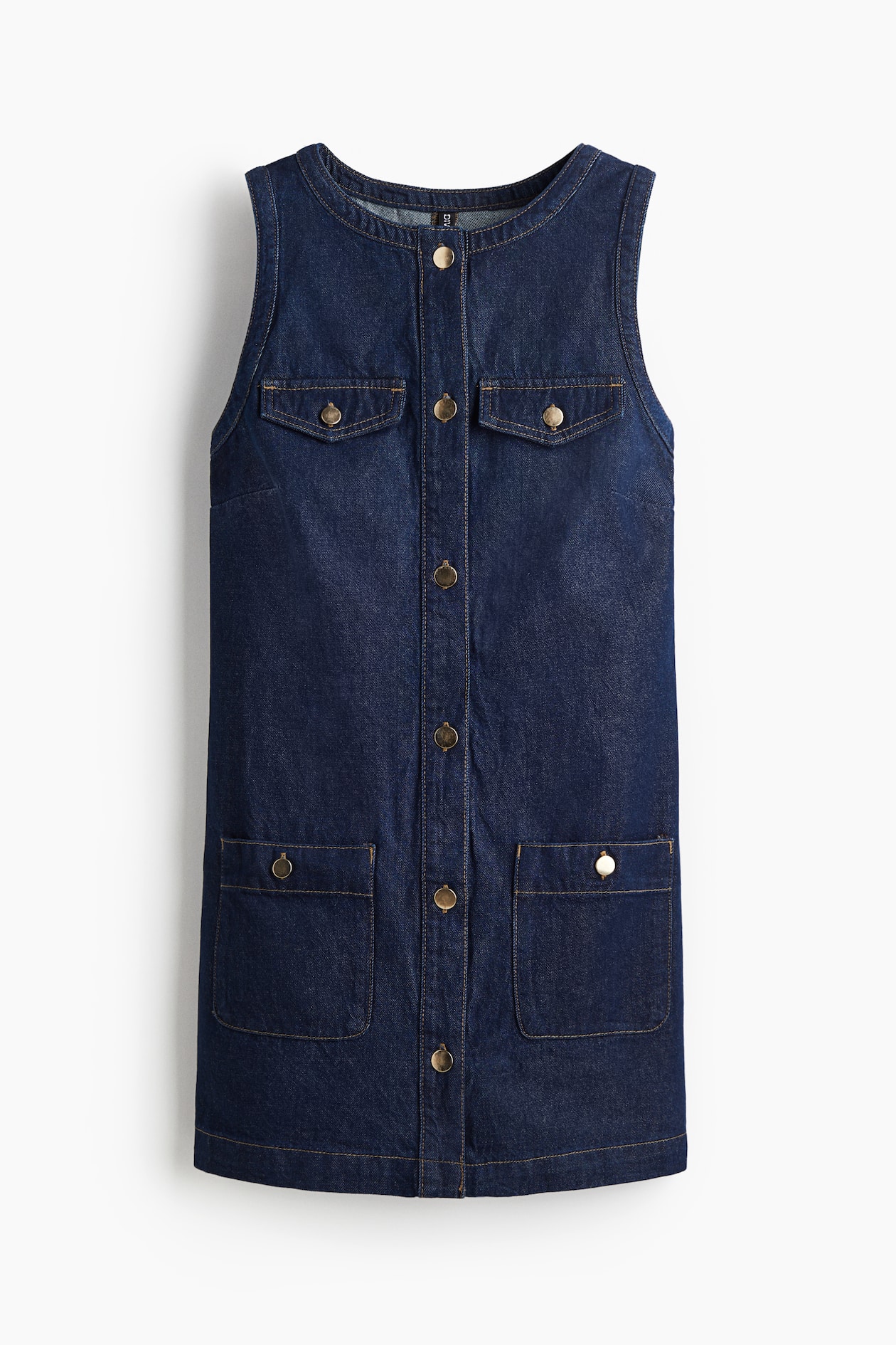 h&m dress denim Ladies - Dark Denim Blue Denim Shirt Dress - Size: XXS