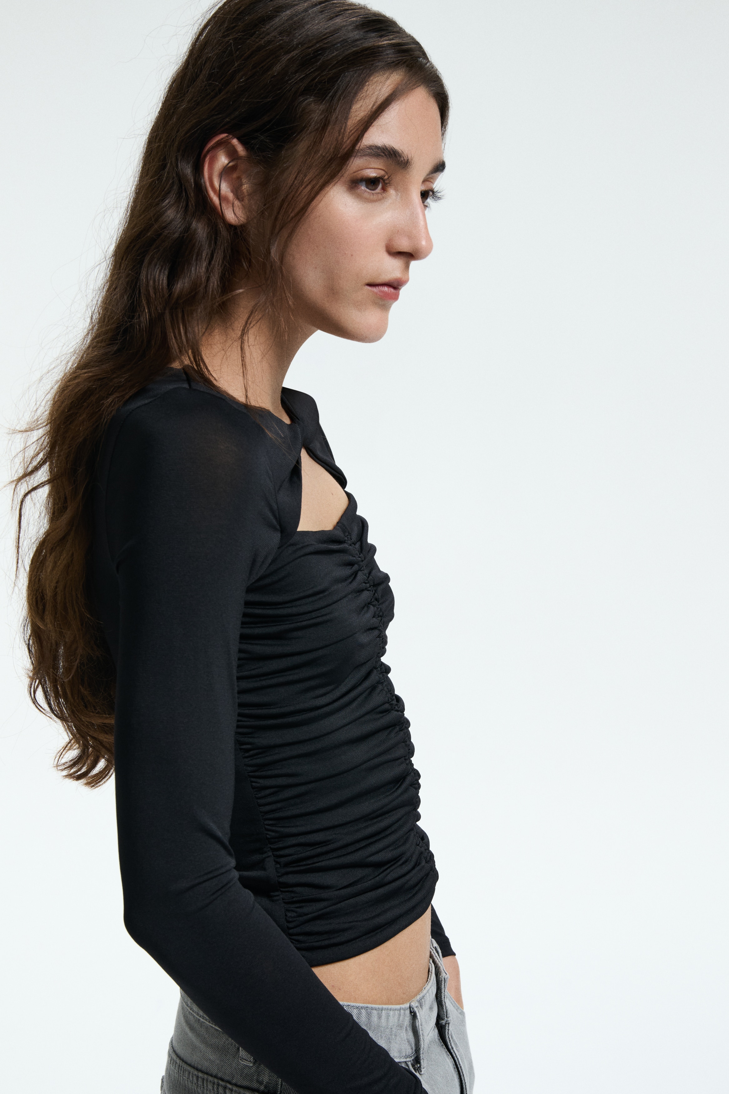 Cut-out jersey top