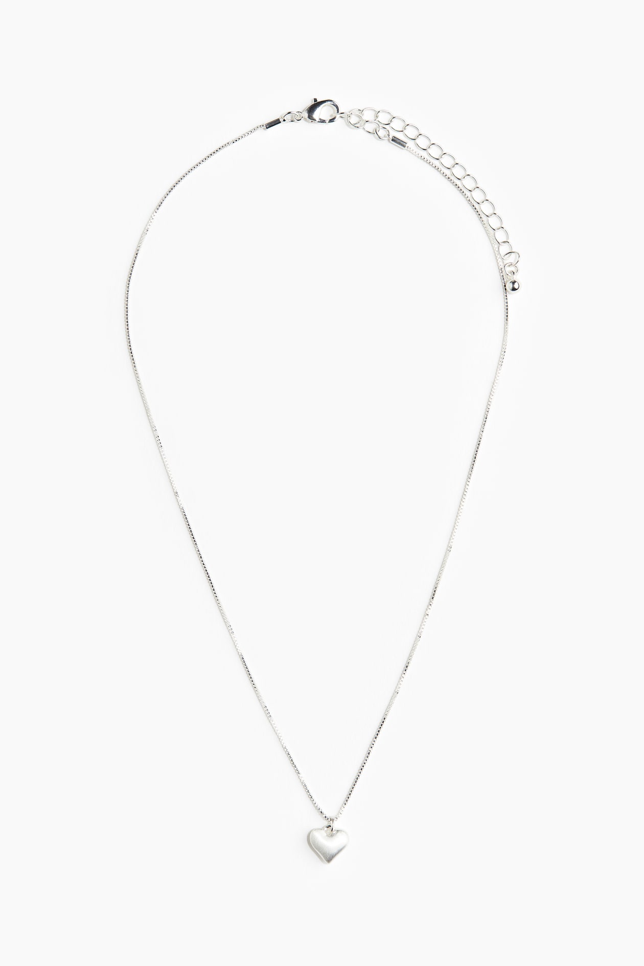 Collier Cœur En Métal Argenté Ciselé - Neuf Sans Emballage