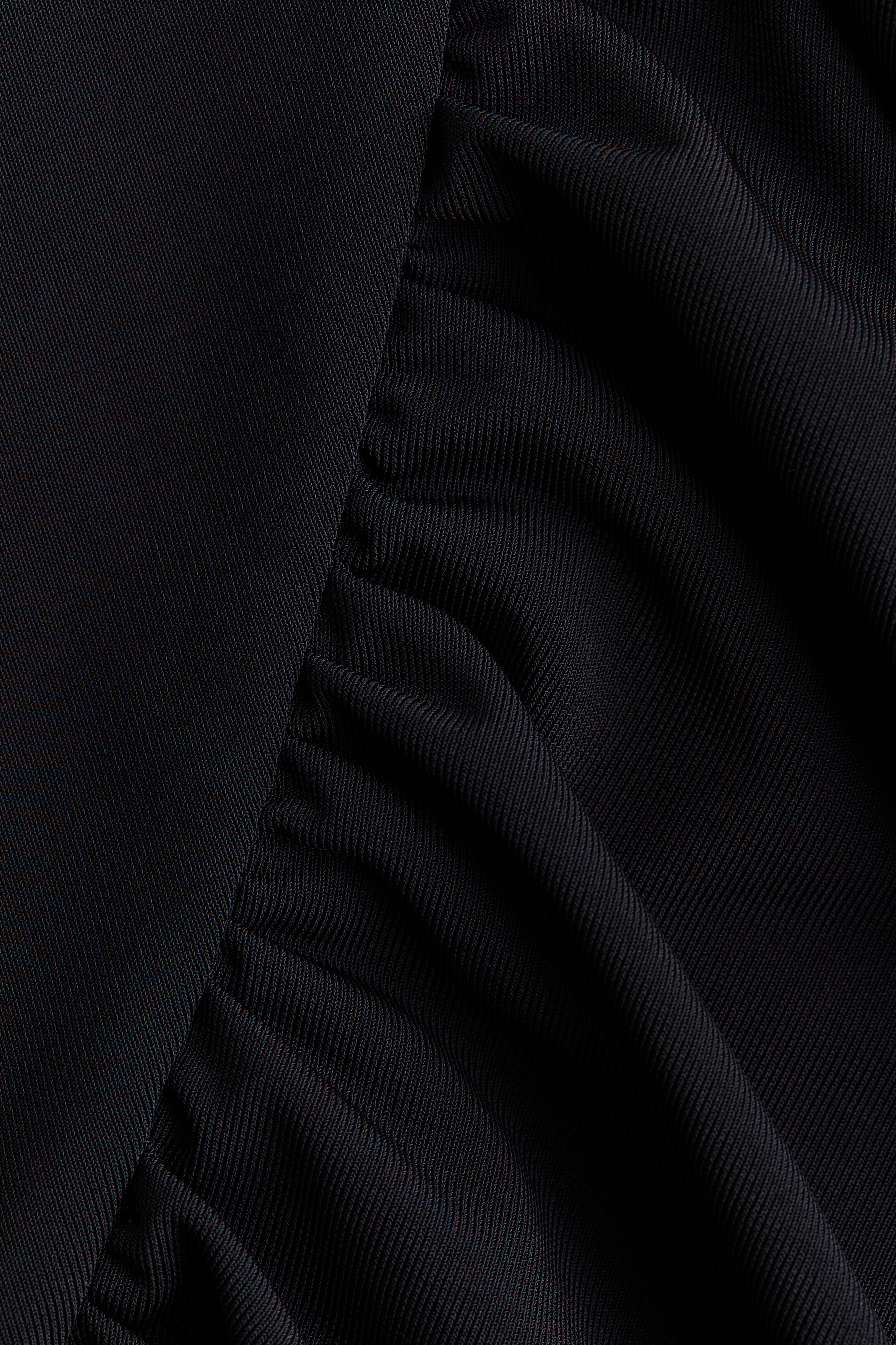 Draped Mock Turtleneck Dress