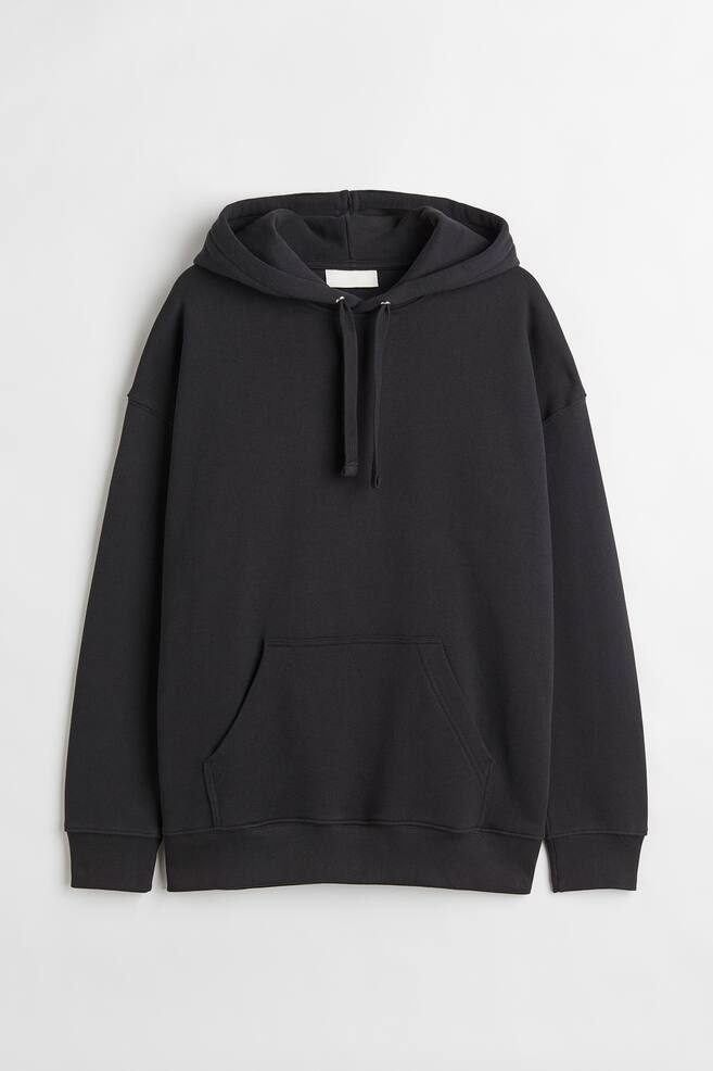Oversized Fit Cotton hoodie - Black/Light grey marl/Light beige/Black
