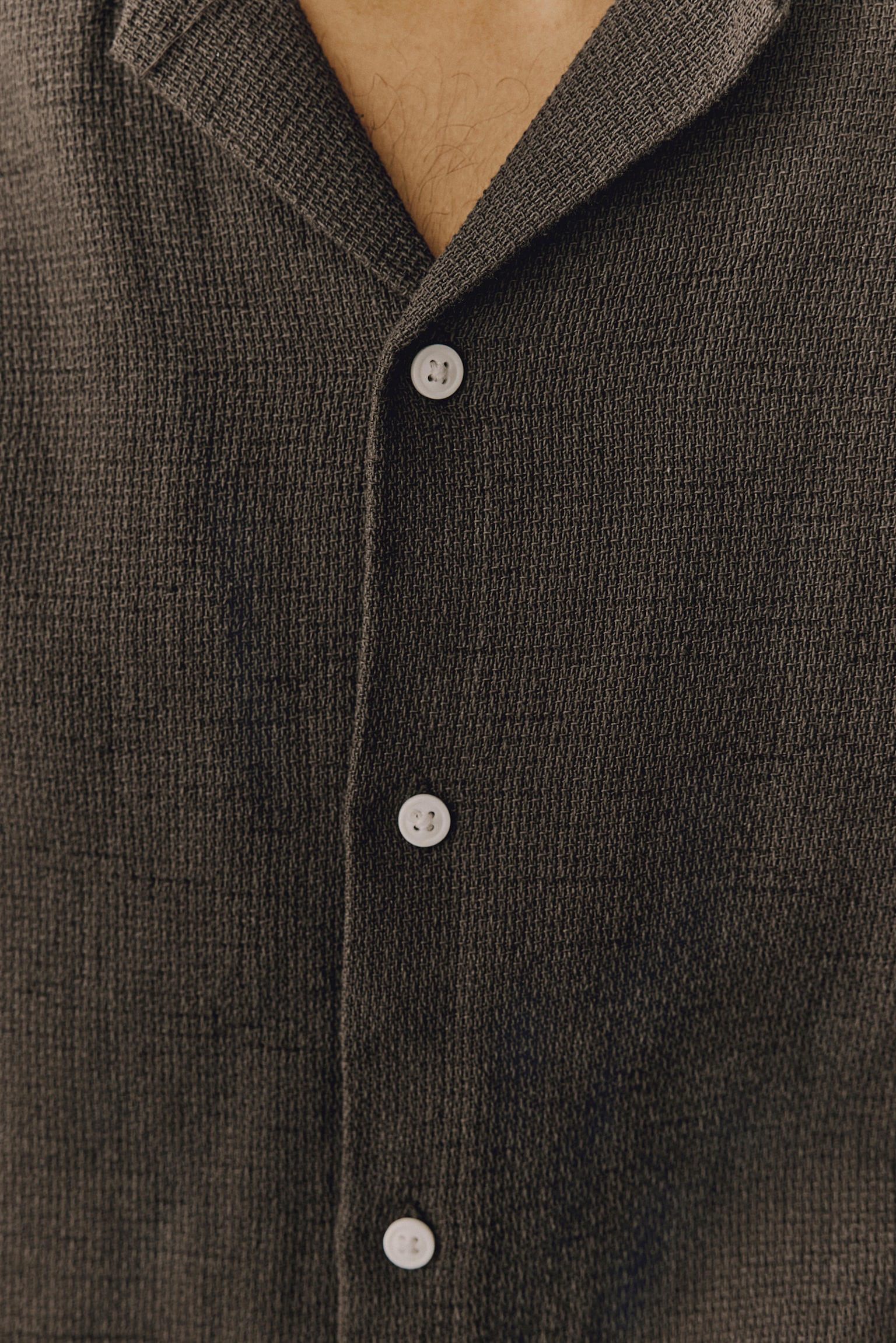 Regular Fit Textured Resort Shirt - Dark brown/Dark green/Stripe/Navy blue - 6