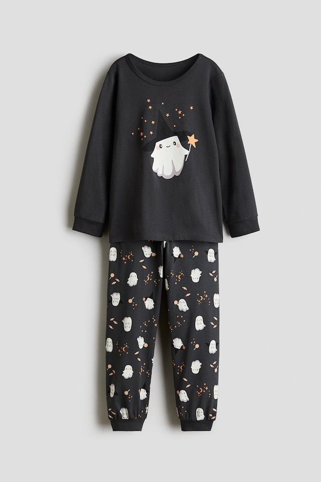 Pyjama imprimé en coton - Gris foncé/fantômes/Crème/animaux - 1