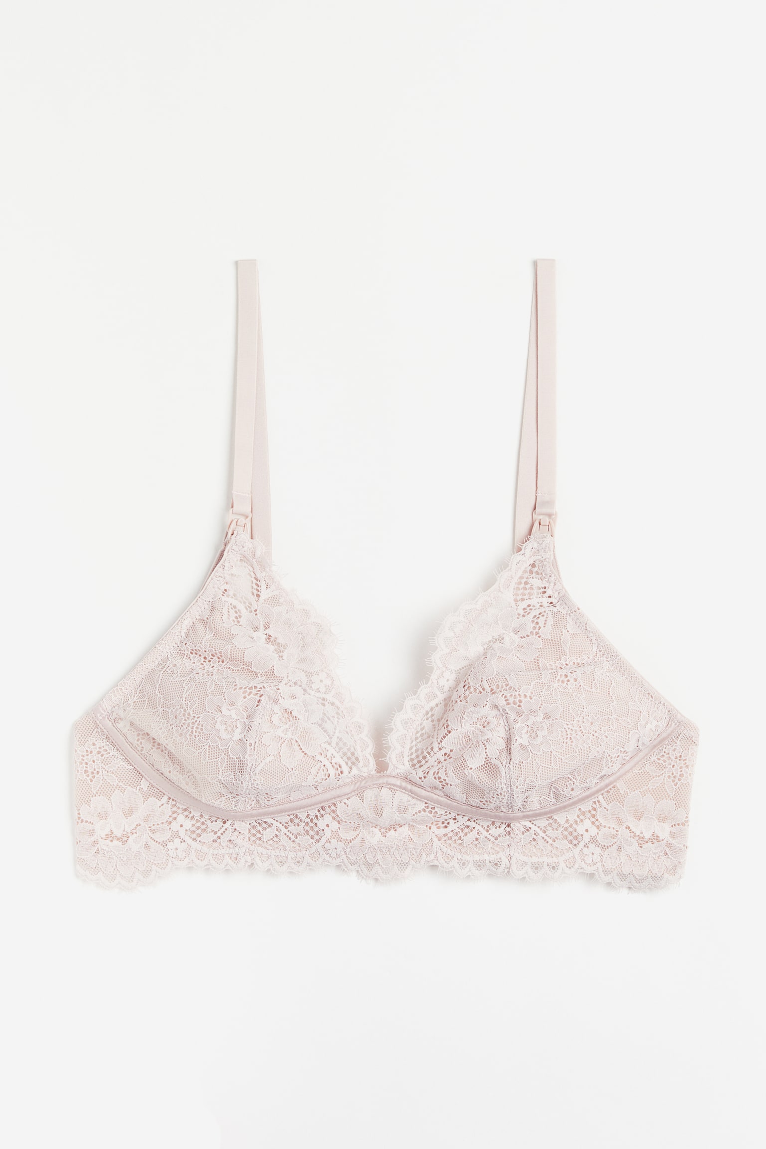 MAMA Lace Nursing Bra - Powder pink/Black - 2