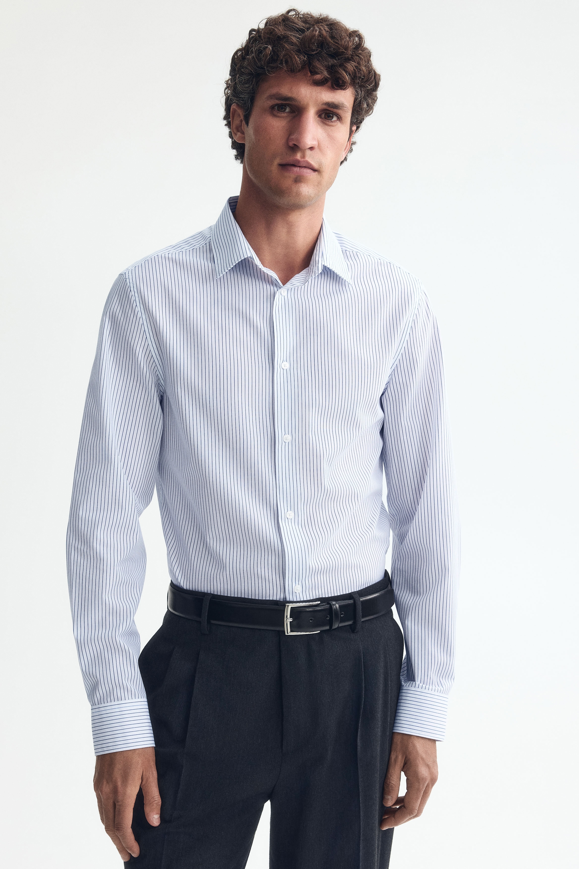 Košulja koja se lako pegla Slim Fit - Plava/pruge/Svetloružičasta/pruge/Kaki zelena/Crna/Svetloplava/pruge/Bela/Svetloplava/Svetloplava/pruge