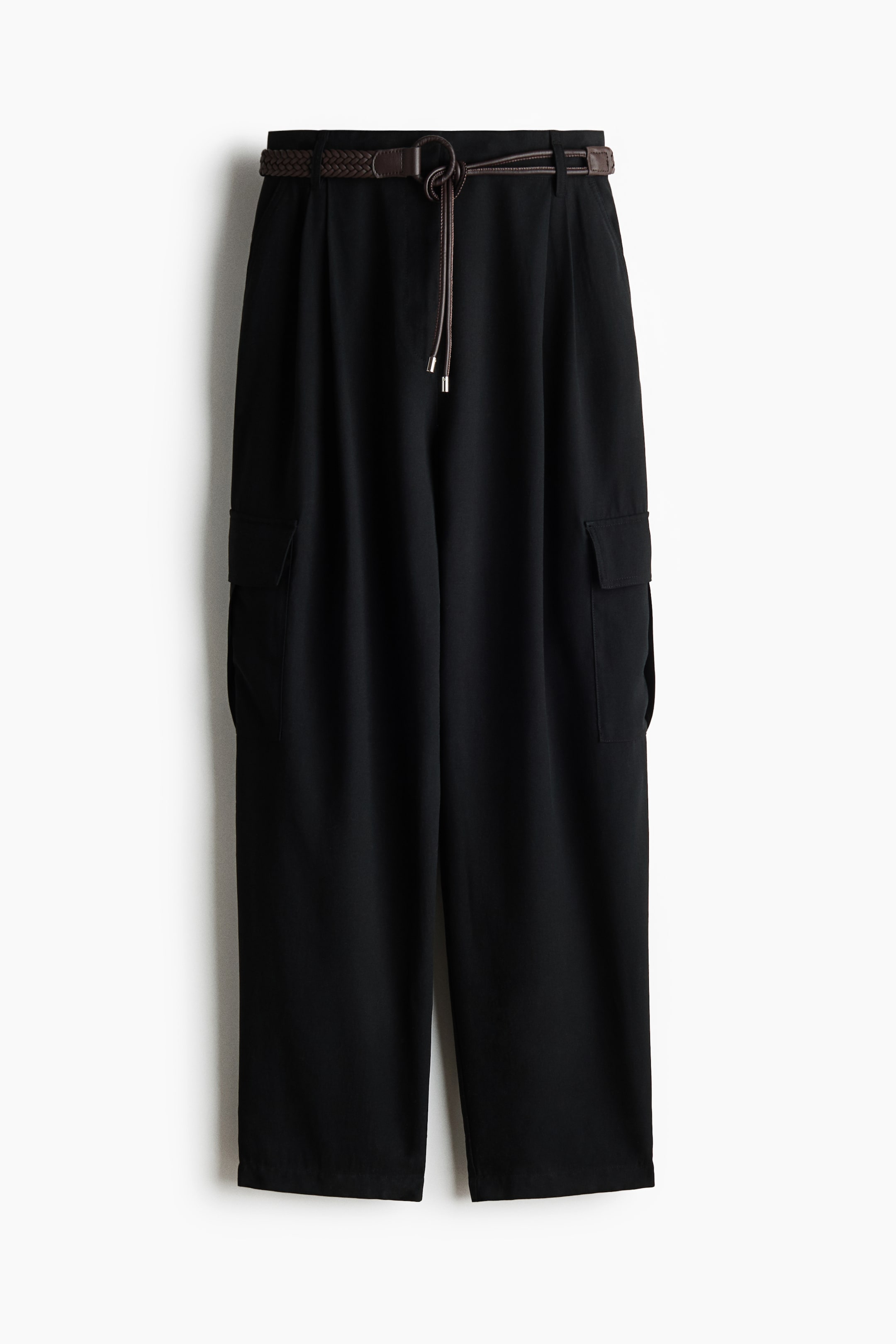 Agrandir l'image: Pantalon barrel avec ceinture - Noir - FEMME | H&M FR 1