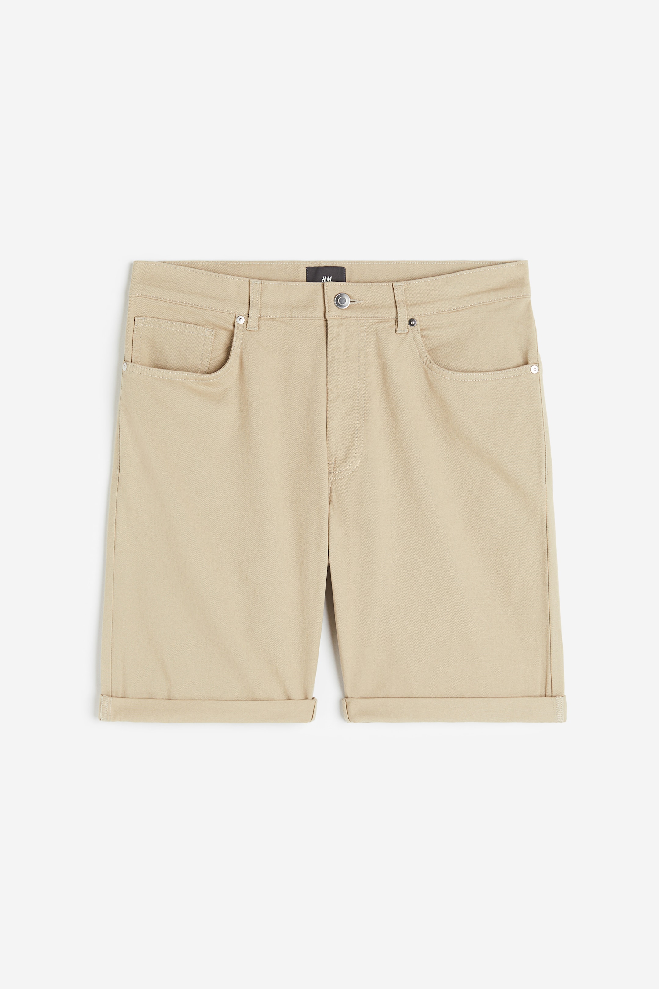 View larger image: Slim Fit Cotton Twill Shorts - Beige - Men | H&M AU 1