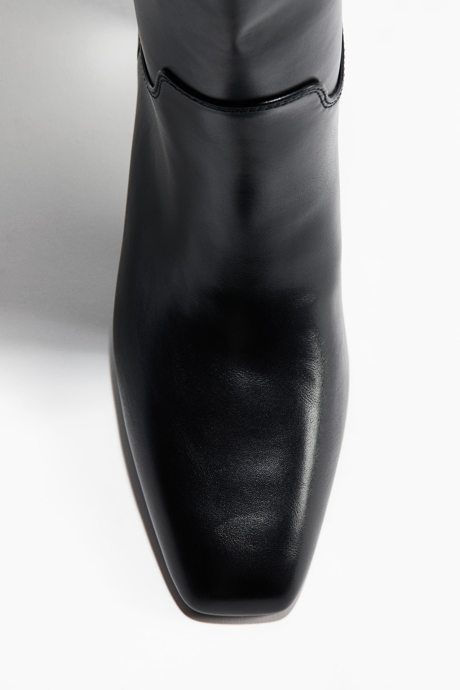 Knee-high boots - Black/Dark beige/Dark khaki green - 4