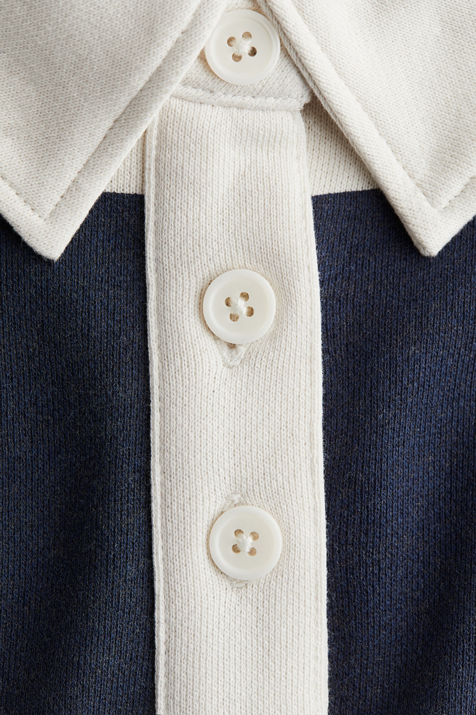 Oversized rugby shirt - White/Dark blue striped/Navy blue/White/Striped - 4