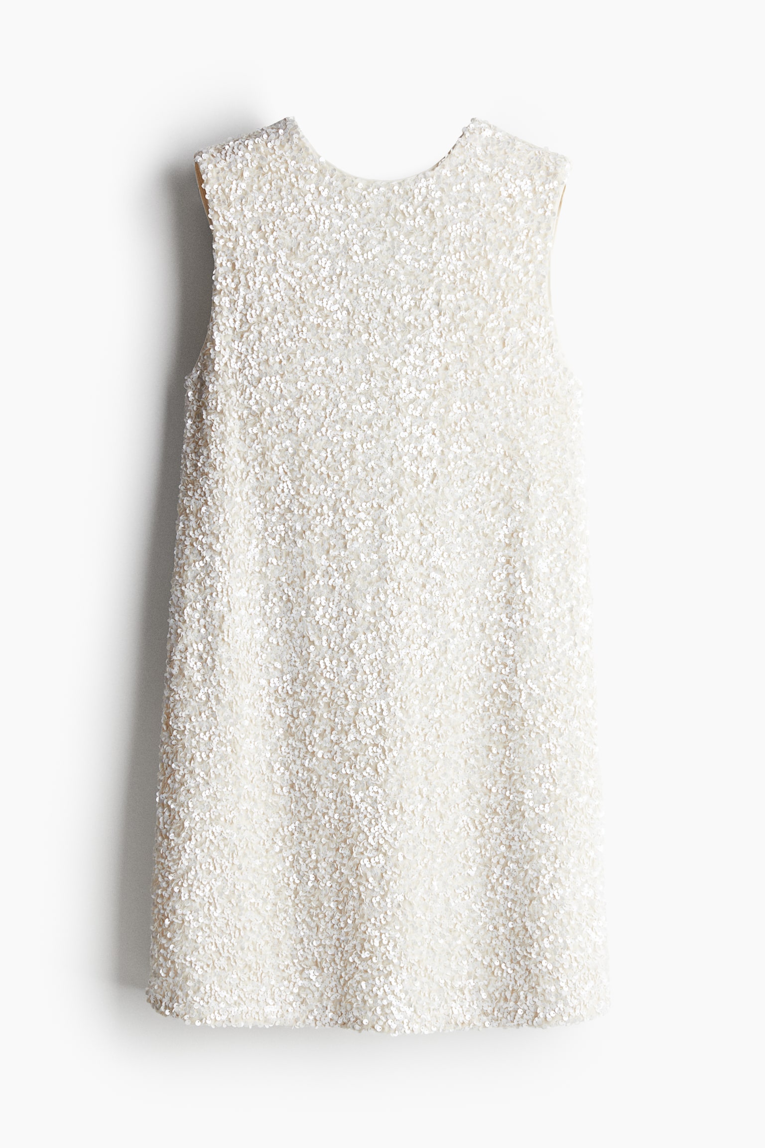 Sequin Tie Back Dress - White/Black/White - 2