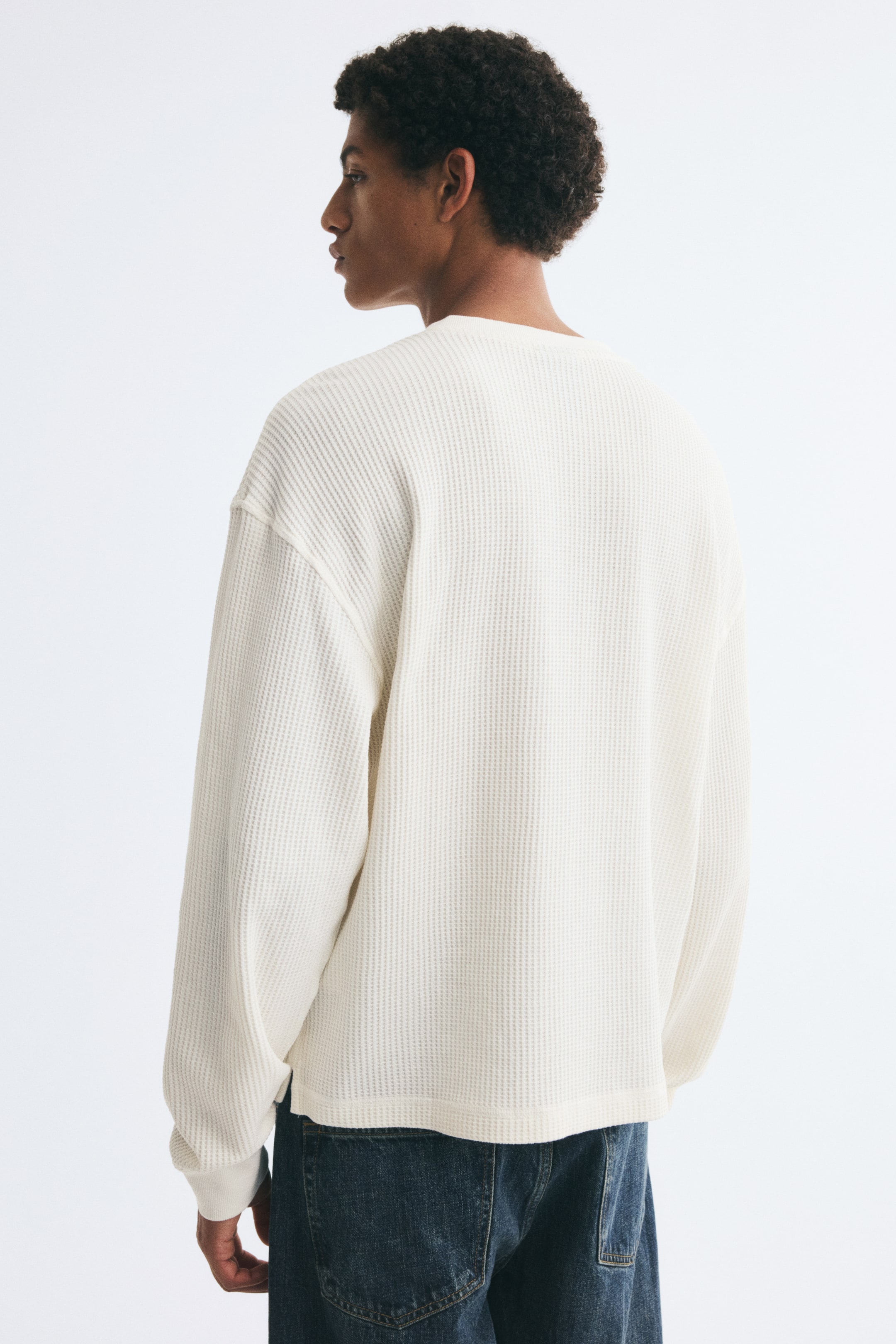 Regular-Fit Waffled Henley Shirt