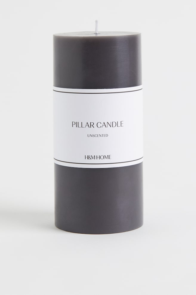 Large pillar candle - Dark grey/White/Light grey - 1