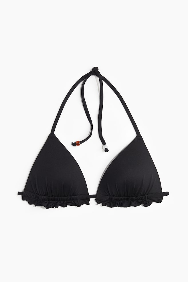 Haut de maillot triangle push-up - Noir/Blanc/noir/fleuri - 1