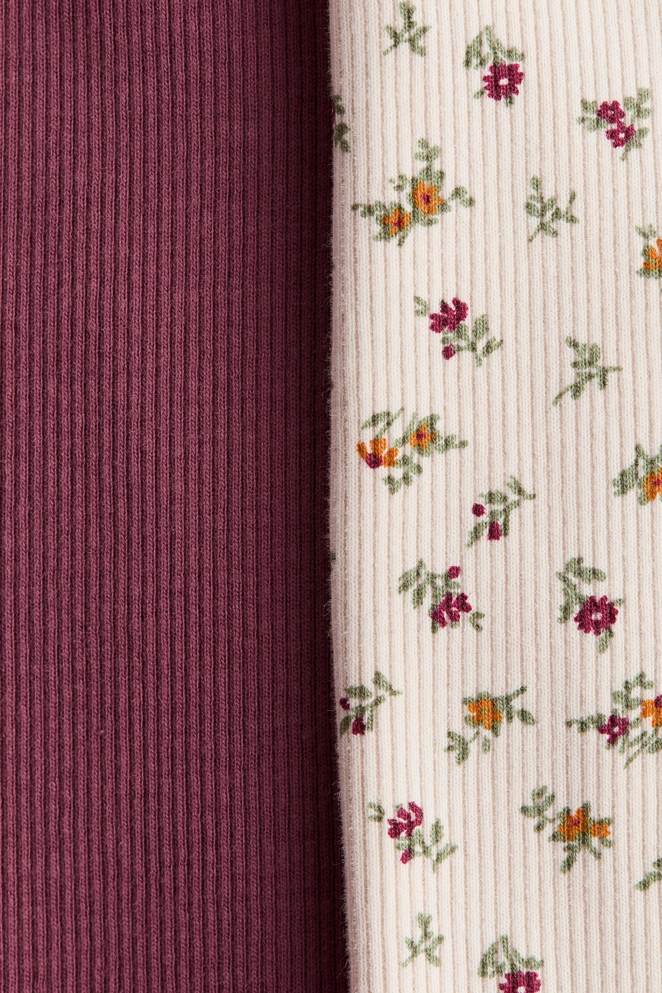 Lot de 2 leggings en coton côtelé