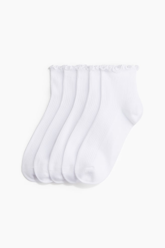5-Pack Ankle Socks - White - 1