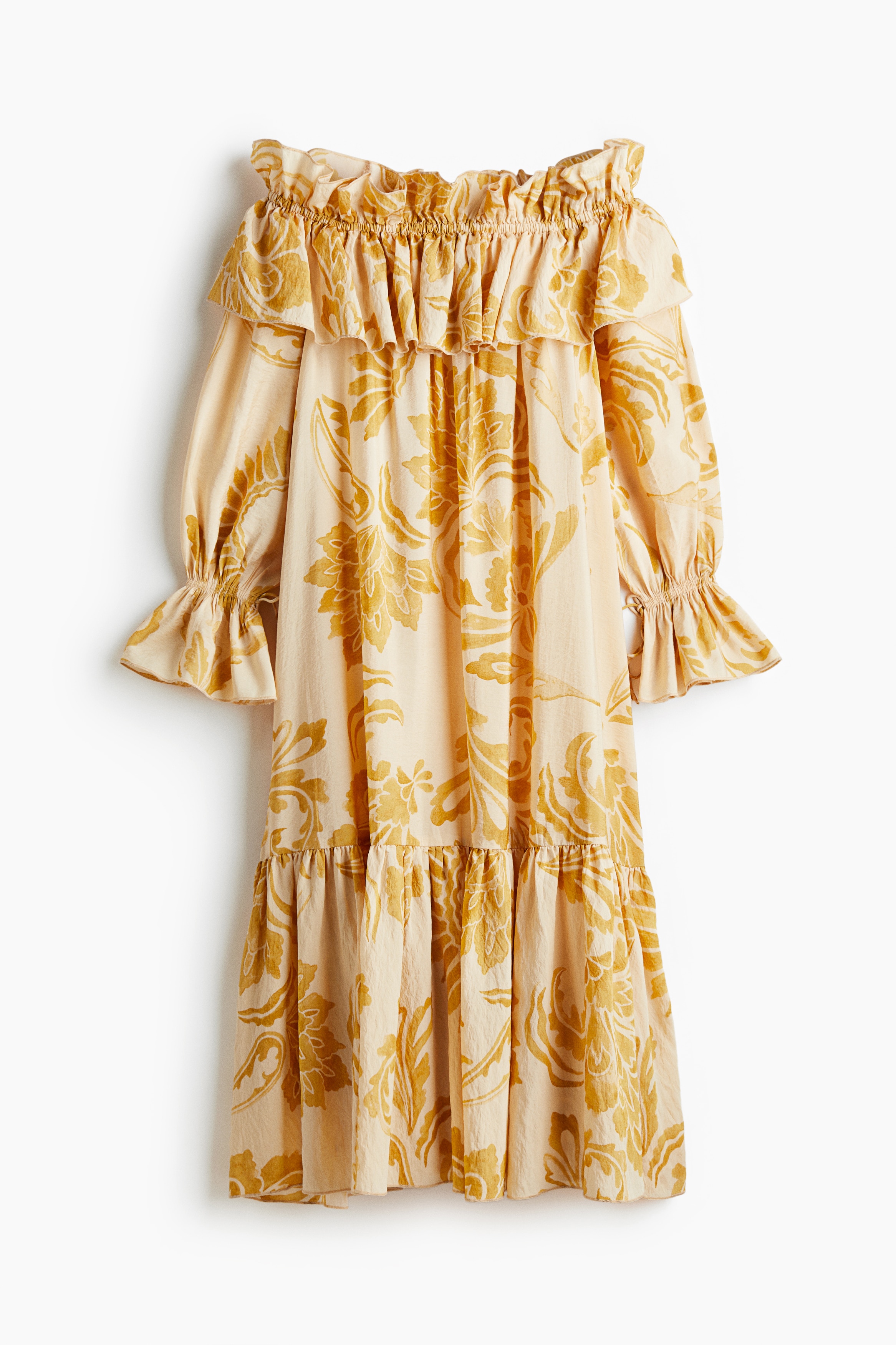 Off-the-Shoulder Dress - Yellow/floral