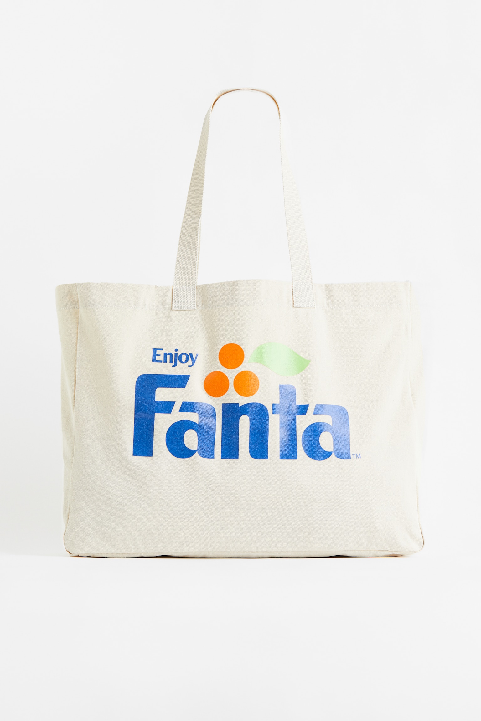 Printed canvas shopper - Cream/Fanta - 1