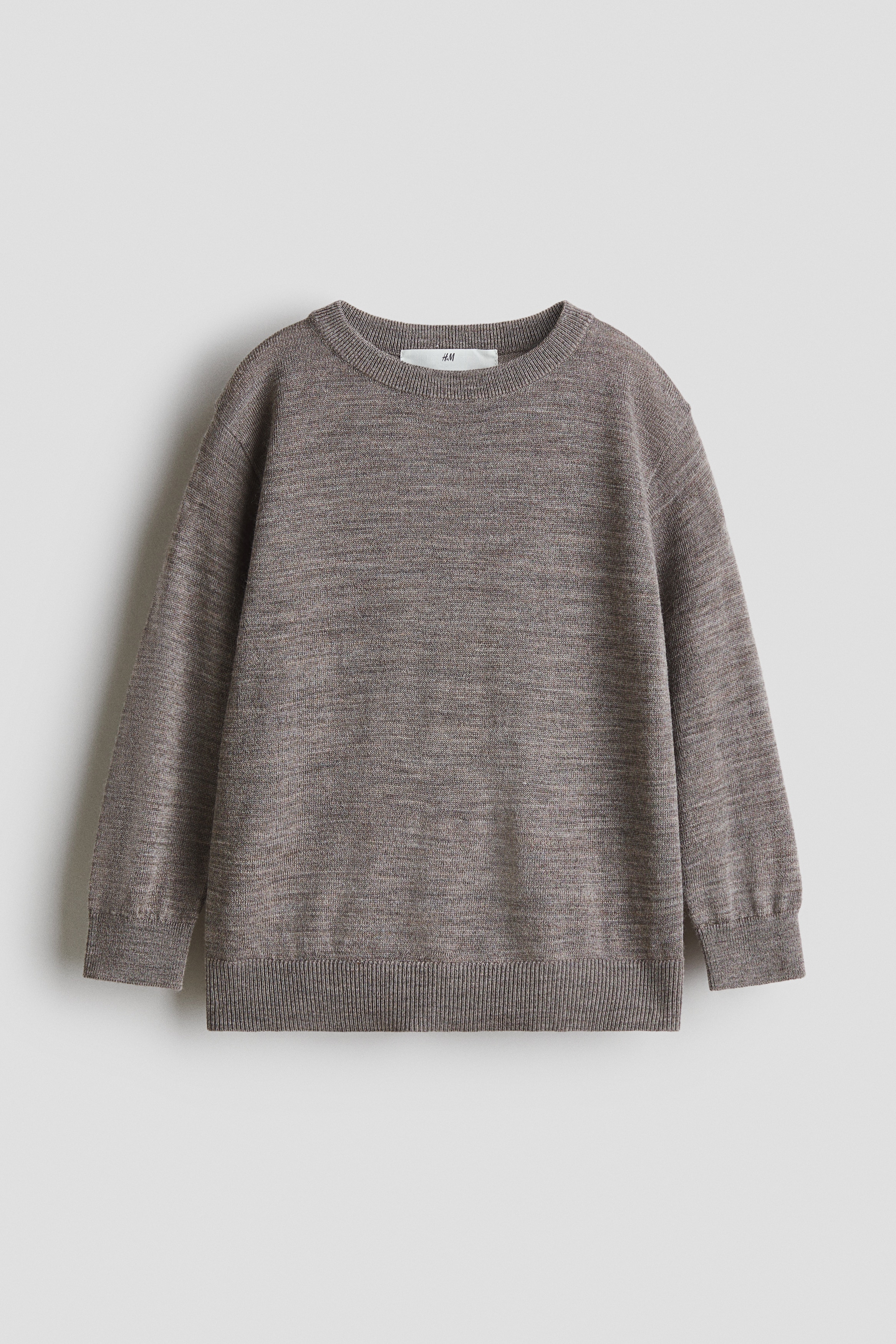 Wool-knit jumper - Brown marl/Black/Navy blue