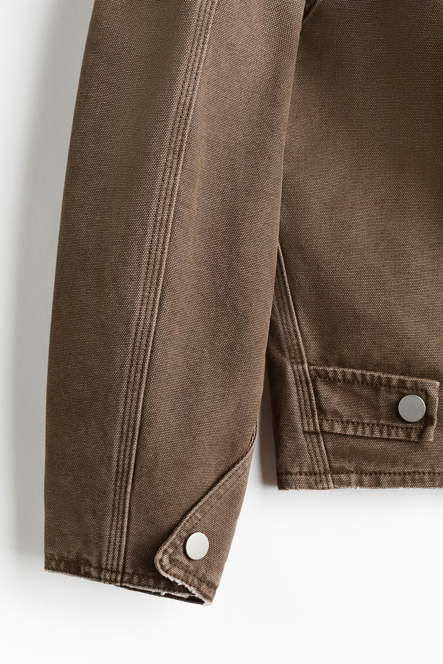 Canvas jacket - Khaki green/Light beige - 2