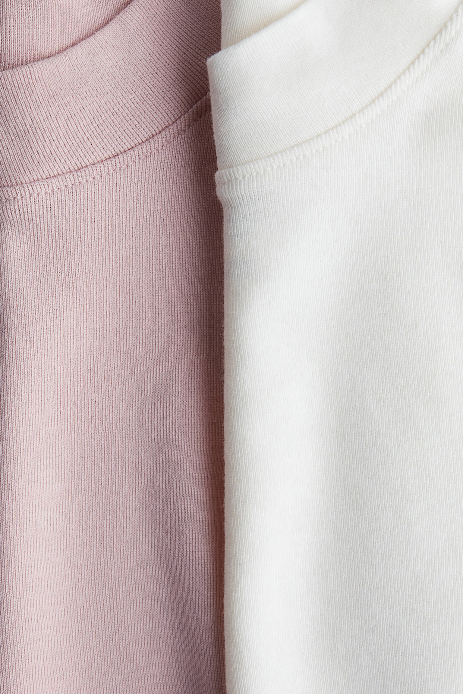 2-pack polo-neck tops - Light pink/White/Black/White - 2