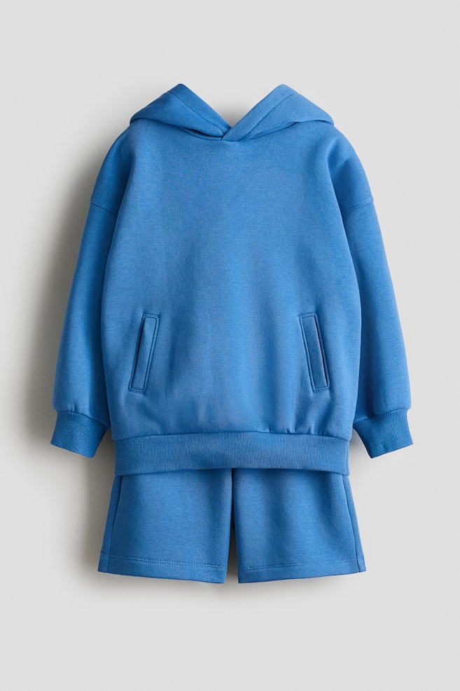2-teiliges Sweatshirt-Set - Blau/Hellgraumeliert - 1