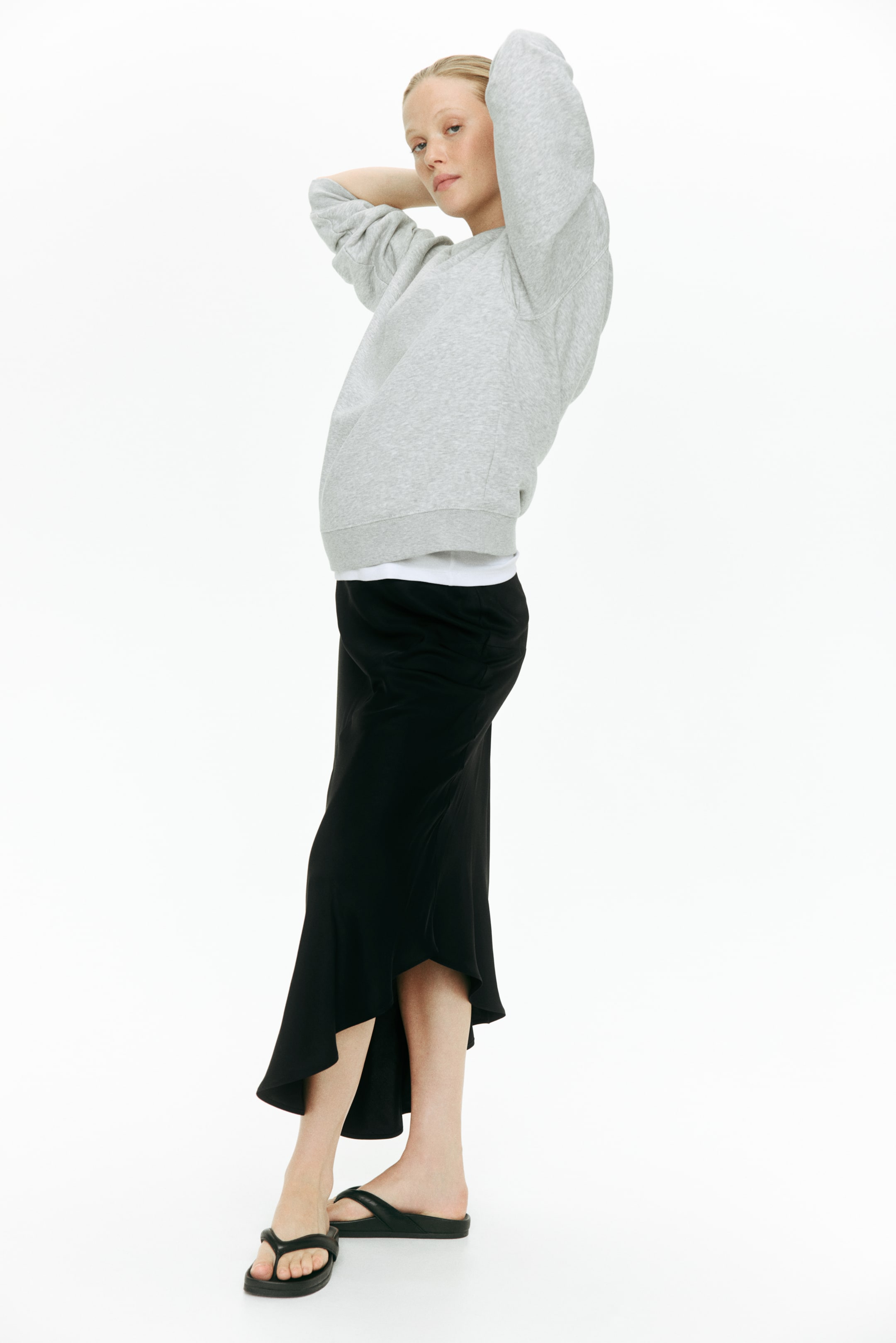 MAMA Asymmetric Satin Skirt