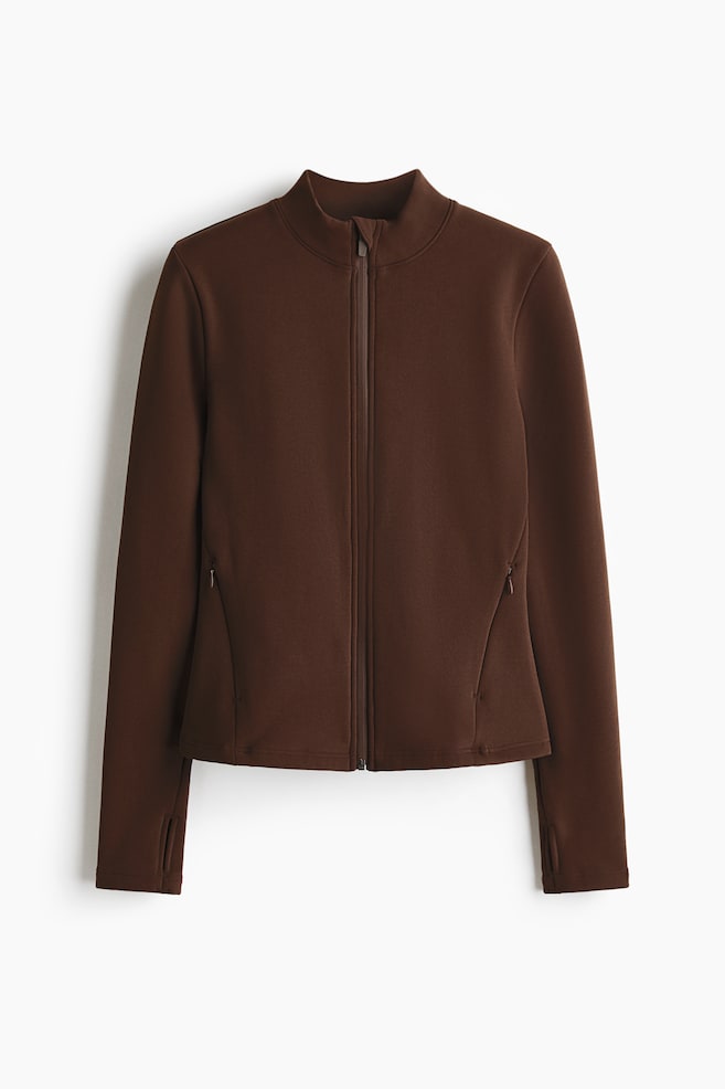 Warming Slim Fit sports jacket with ThermoMove™ - Warm brown/Black - 1