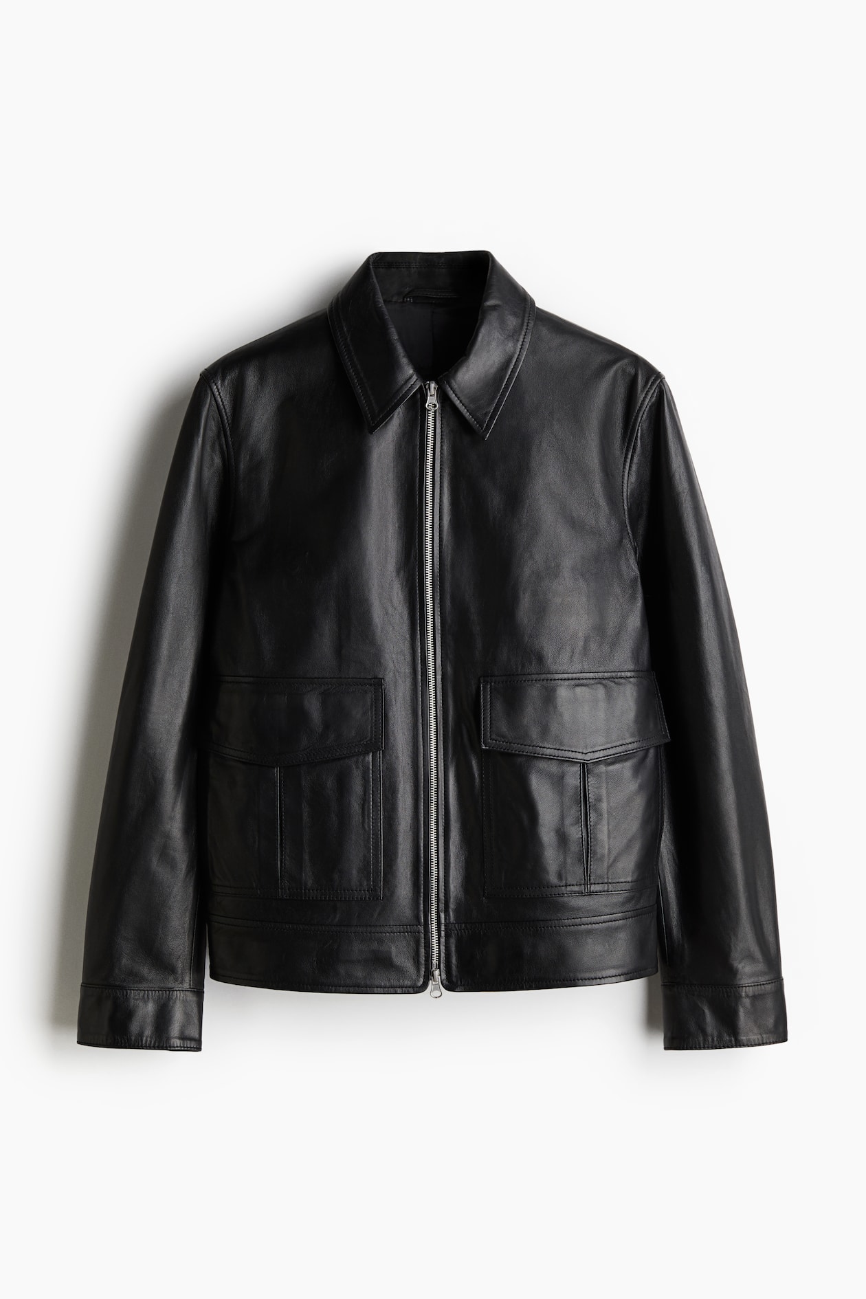 Veste en cuir Noir HOMME H&M FR
