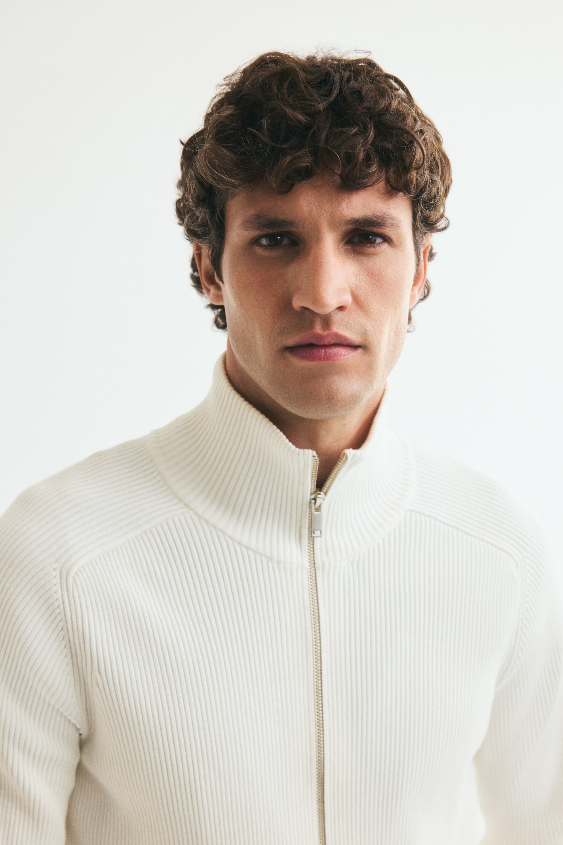 Slim-Fit Rib-Knit Cardigan