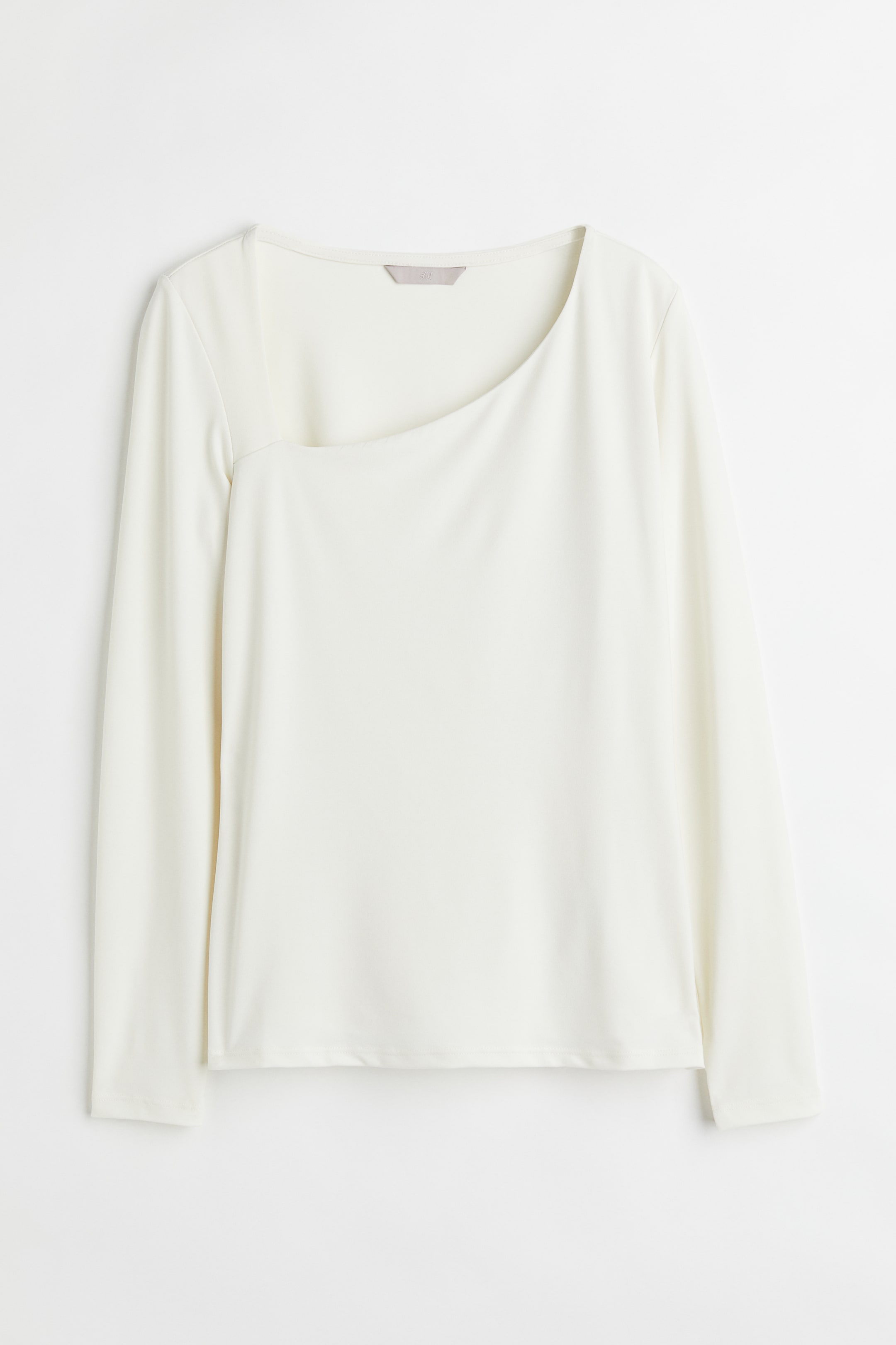 Se større billede: Langærmet jerseytop - Hvid - DAME | H&M DK 1