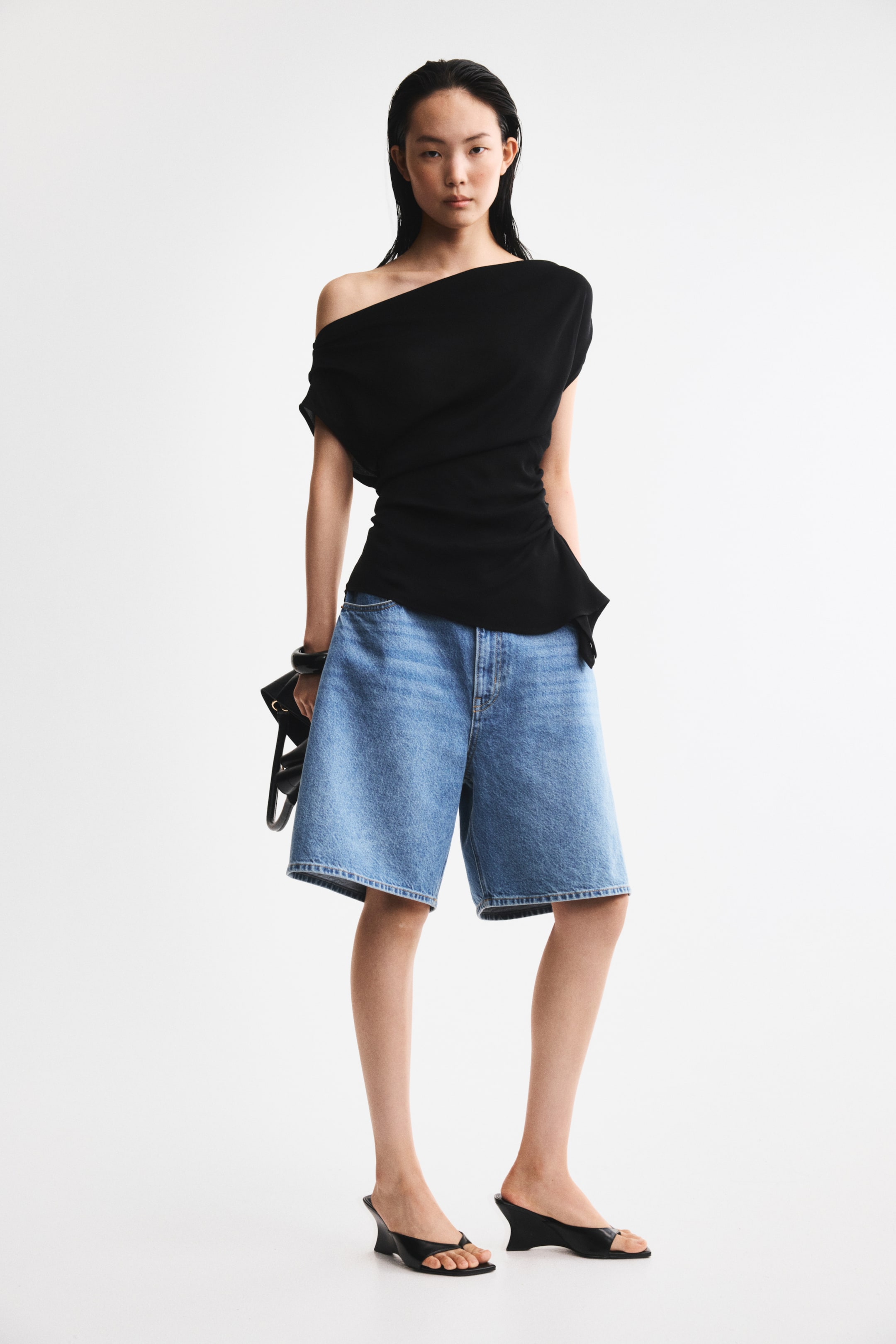 Draped One-Shoulder Top