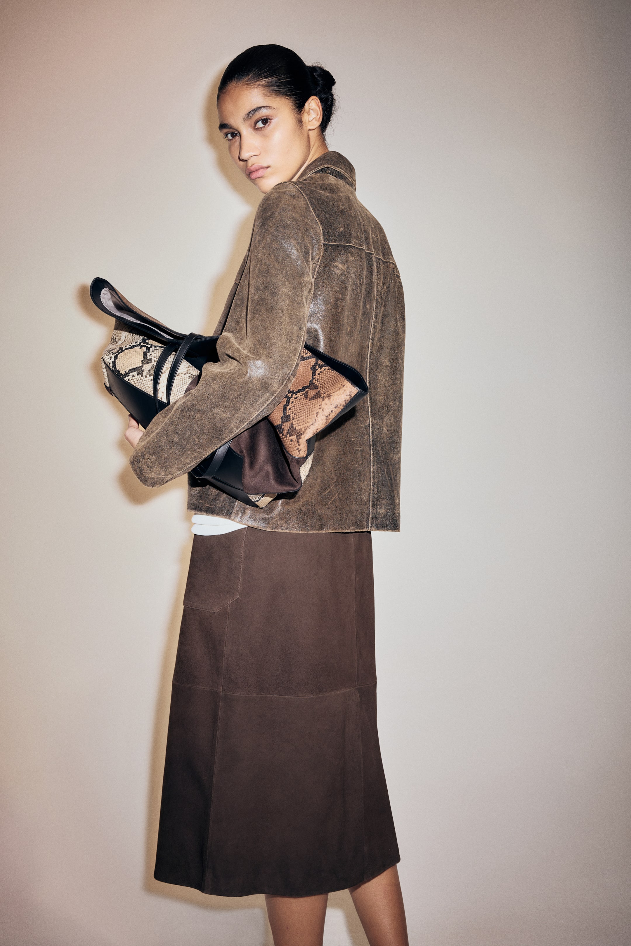 Grotere afbeelding bekijken: Suède rok - Donkerbruin - DAMES | H&M BE 1