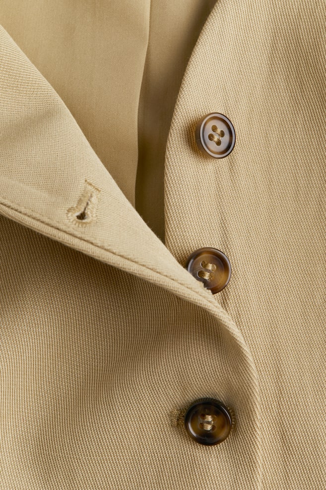 Linen-blend suit waistcoat - Beige/Black - 5