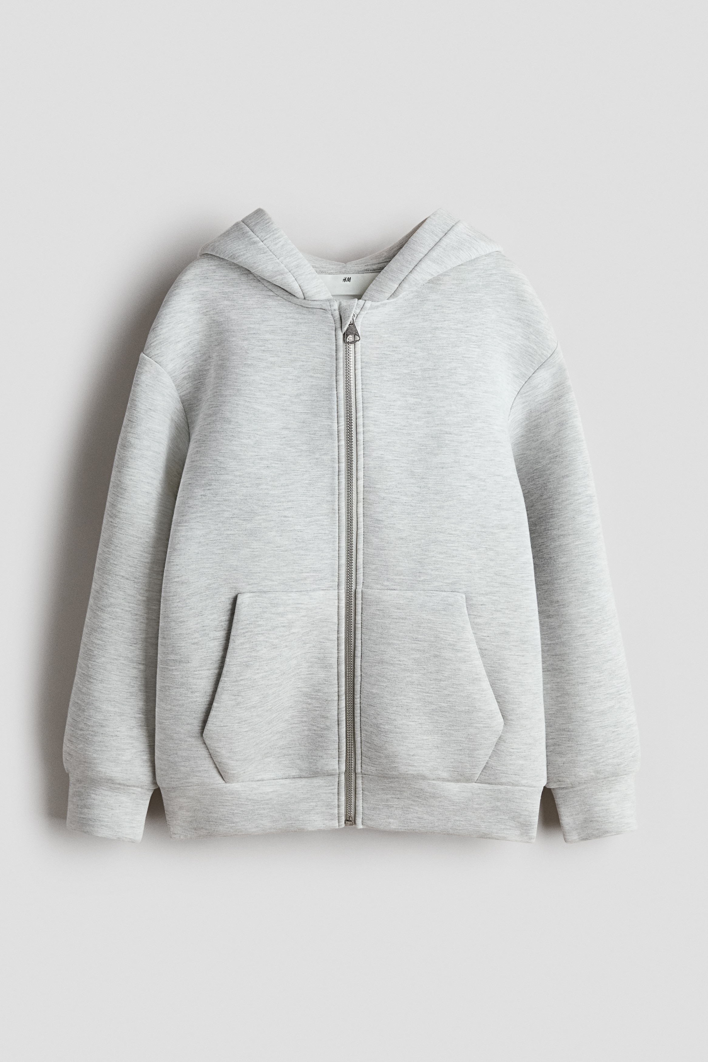 Scuba zip-through hoodie - Light grey marl