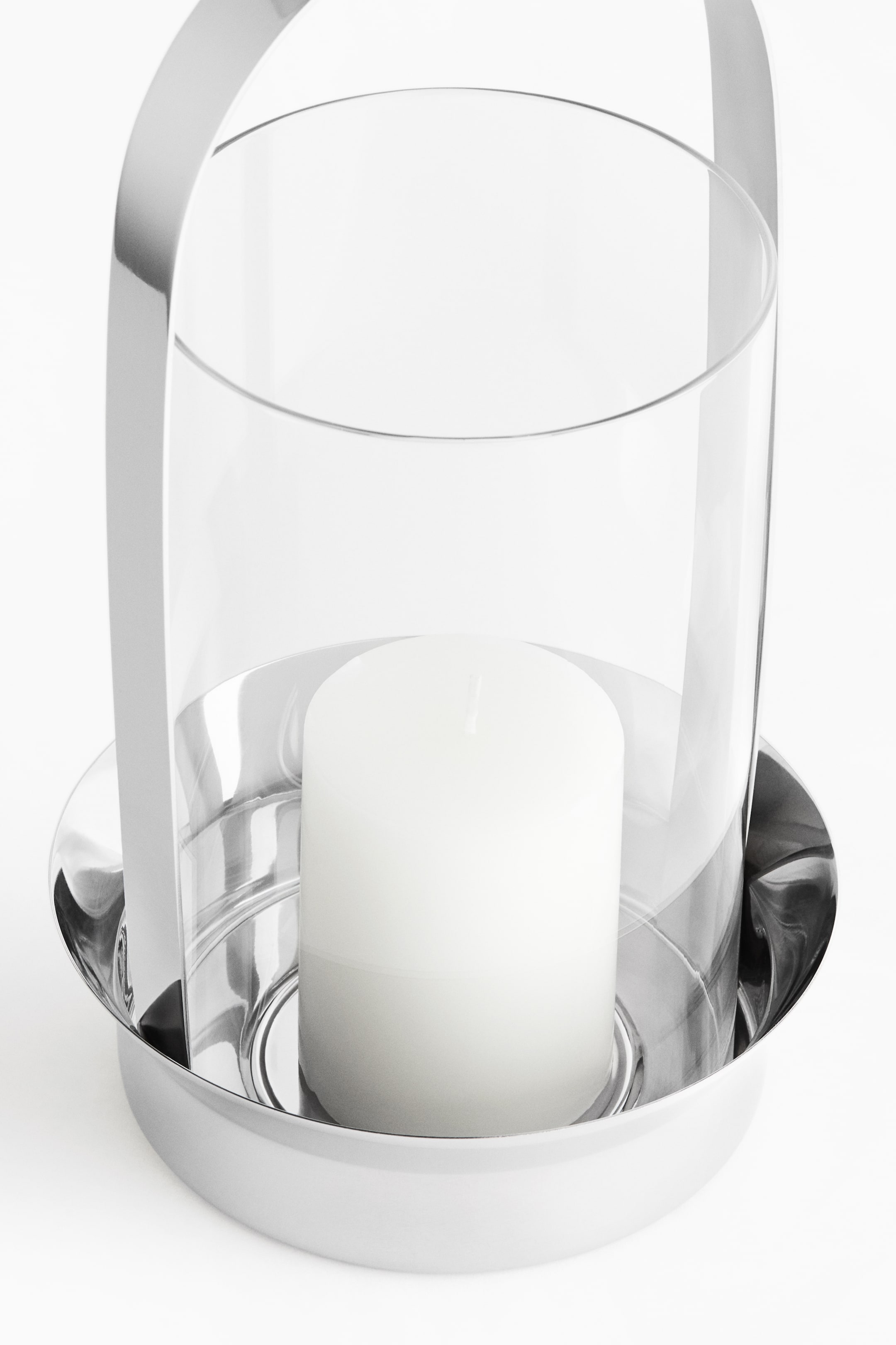 Large Glass Hurricane Candle Holder
