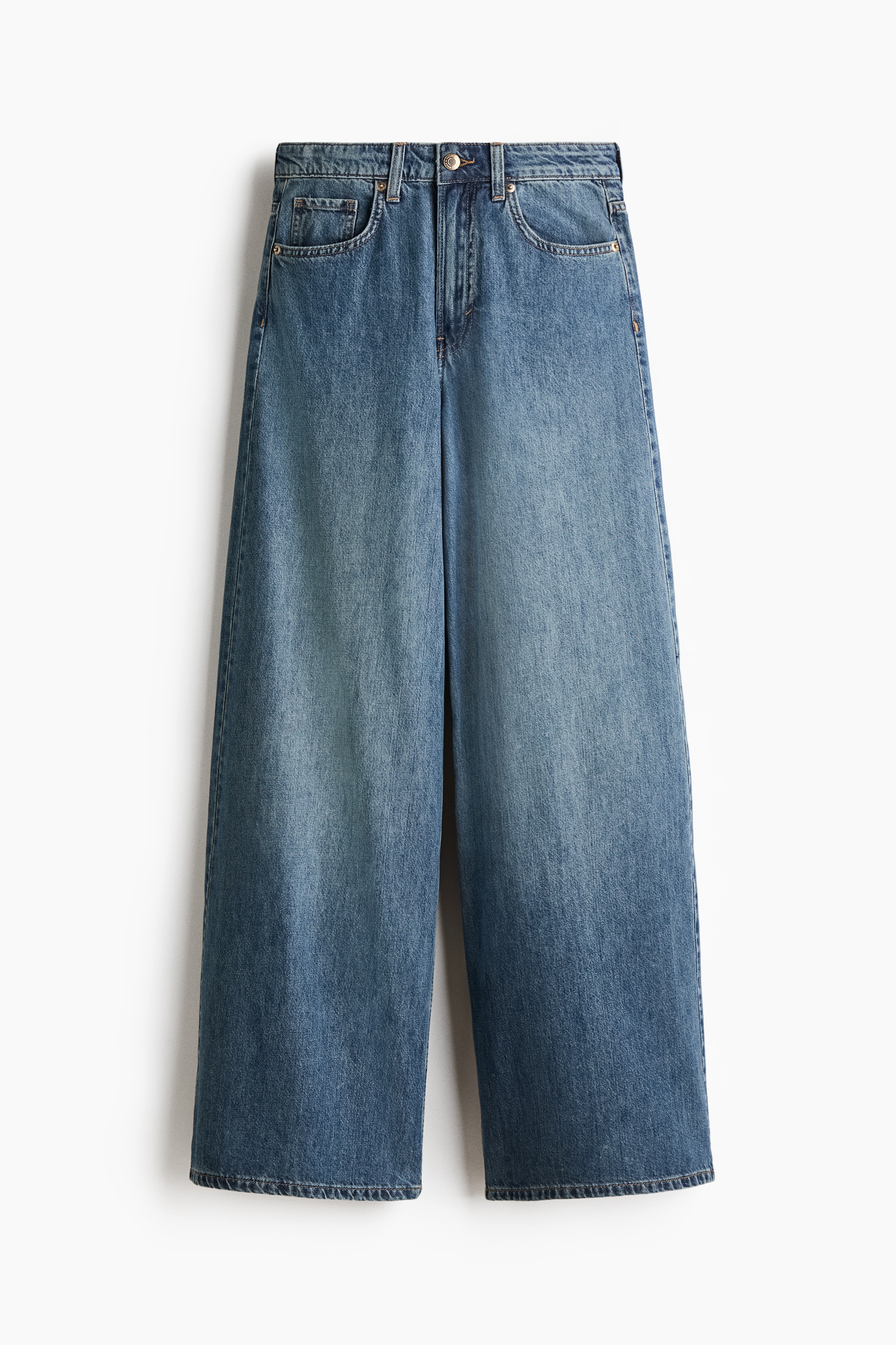 Wide High Waist Jeans - Denimblå/Mørk denimblå/Denimblå/Lys denimblå/Hvid