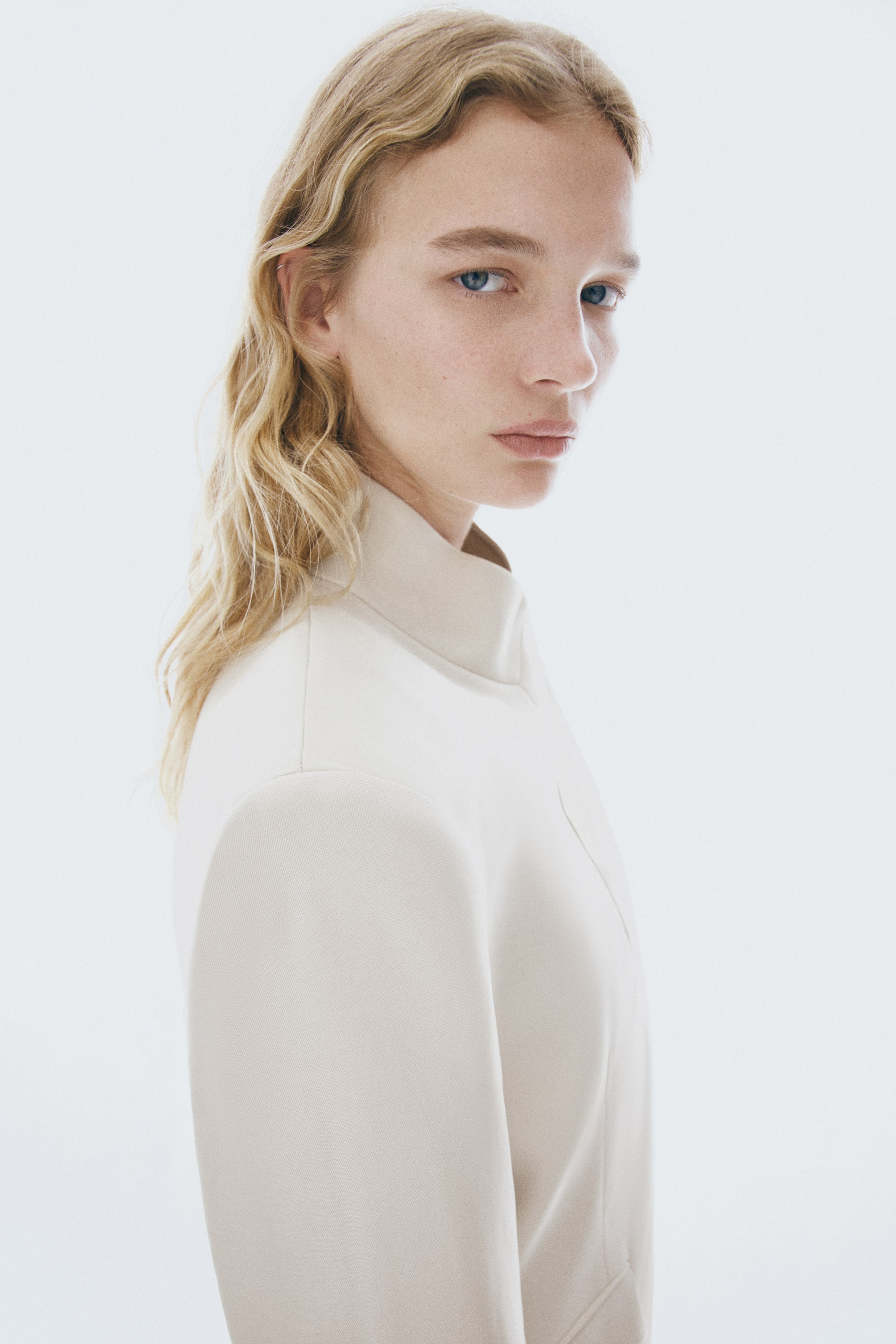 View larger image: Brooch-detail wrap blazer - Light beige - Ladies | H&M GB 1