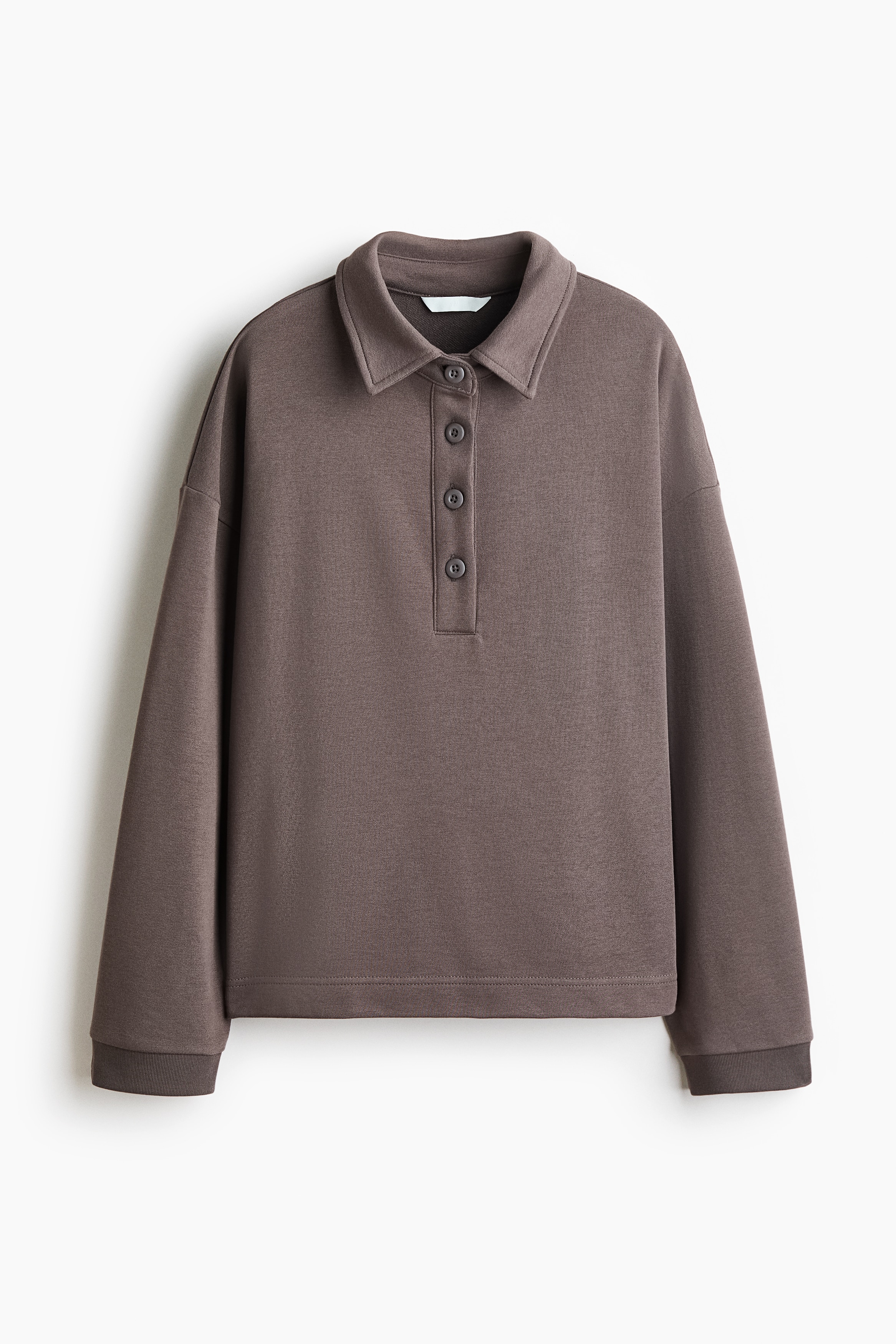 Collared sweatshirt - Dark mole/Burgundy/Navy blue