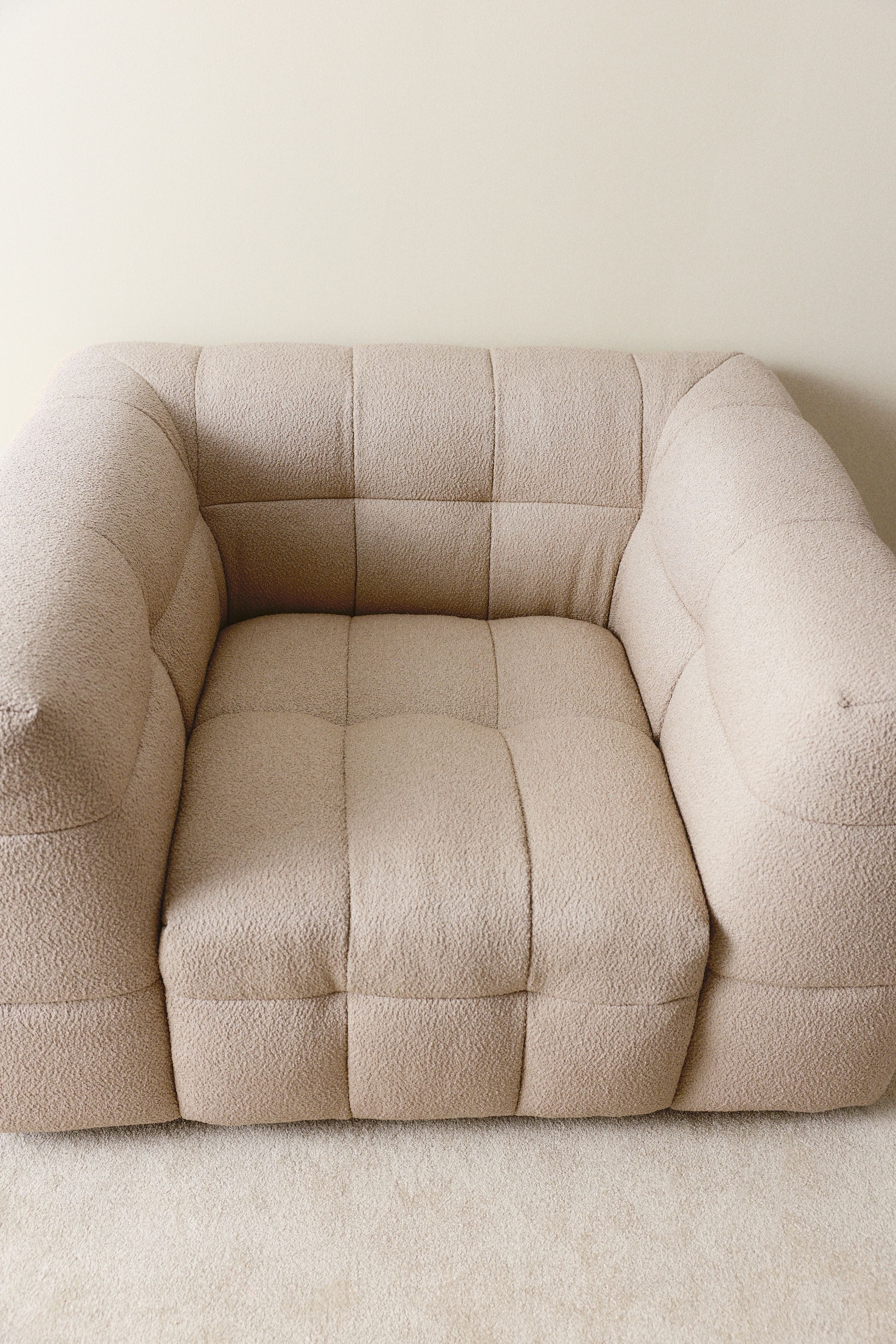 Bouclé Loungestol - Polyester, Beige