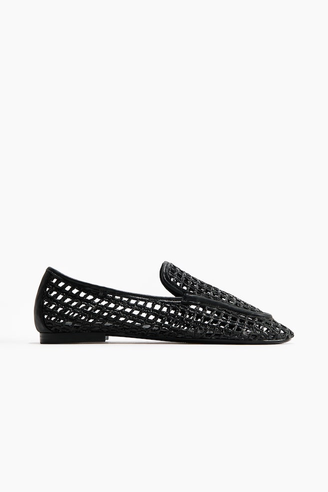 Loafers i strå - Sort/Brun - 1