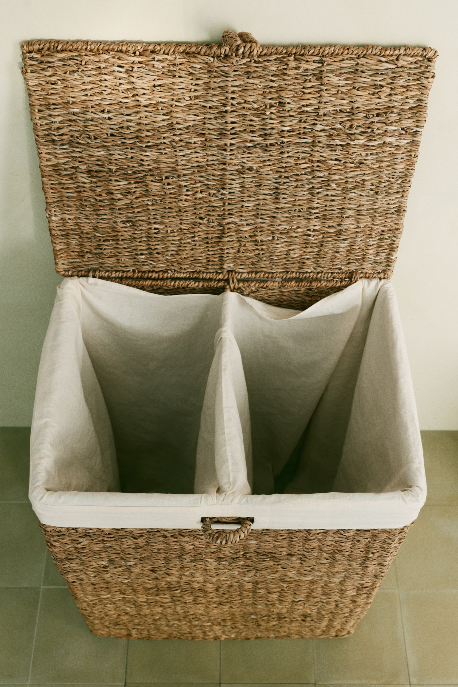 Extra-large seagrass laundry basket - Beige - 4