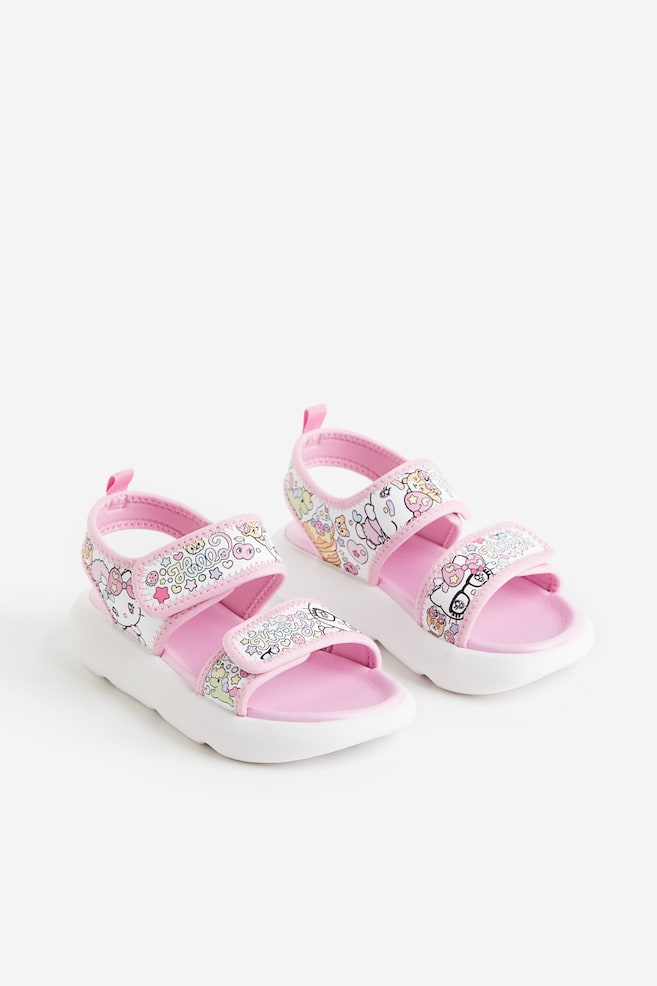 Kraftige sandaler med trykk - Lys rosa/Hello Kitty - 1