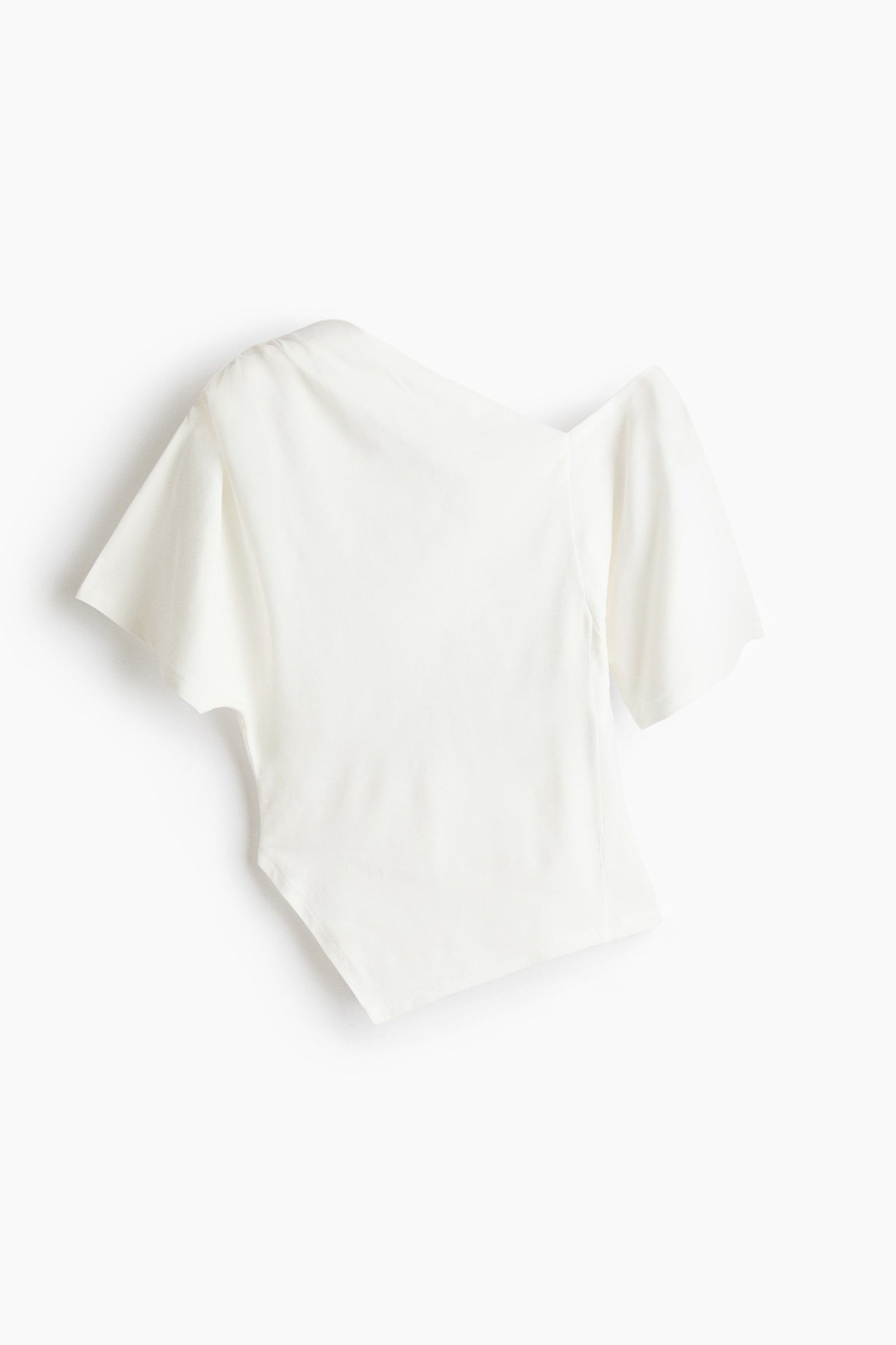 Asymmetric one-shoulder top - Cream/Black - 1